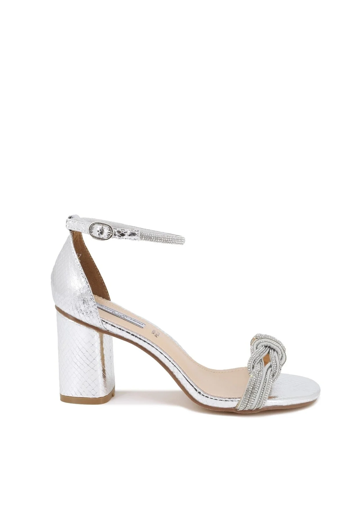 Sandali donna con trama snake e dettagli gioiello ZM9465 - Image 13