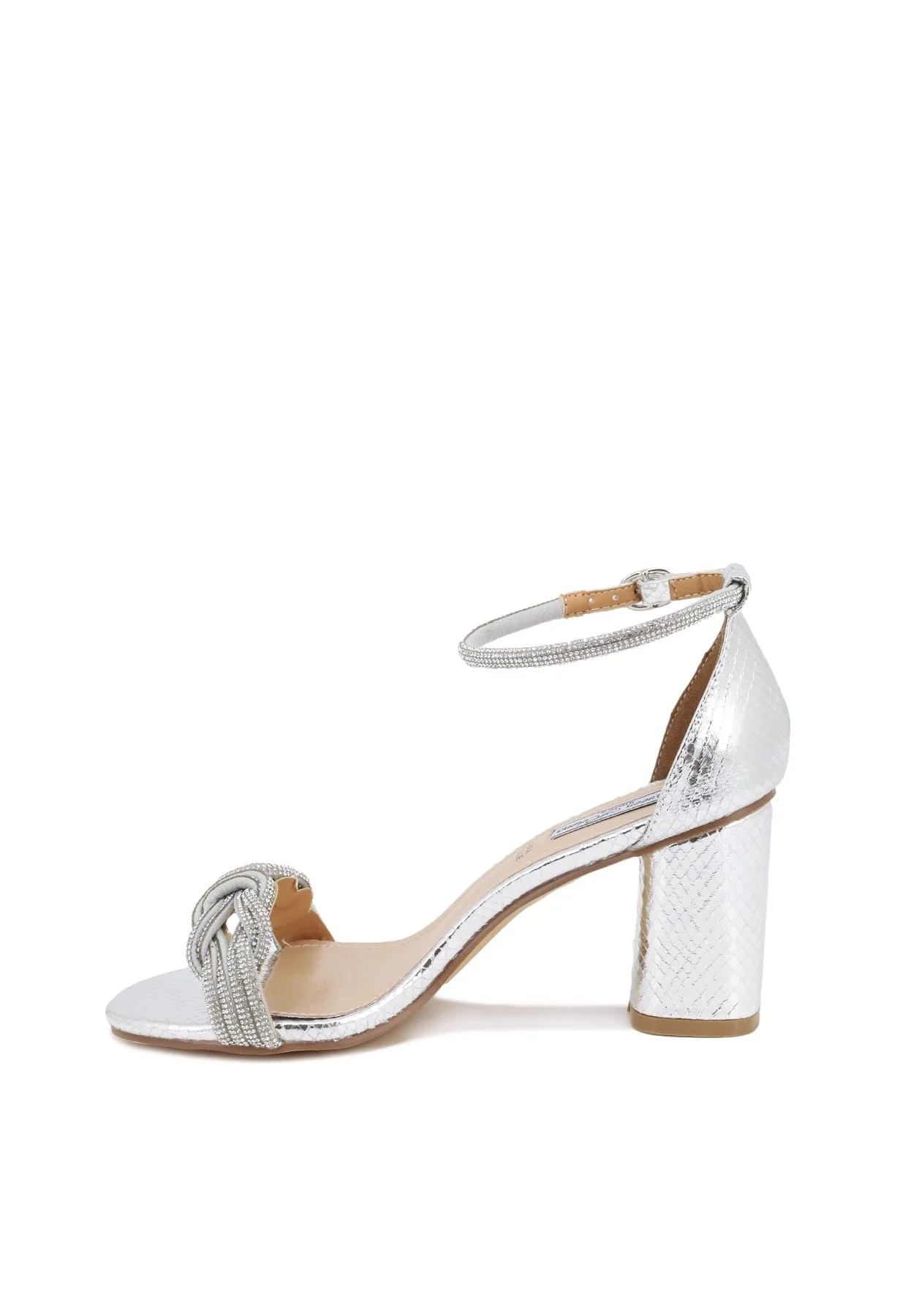 Sandali donna con trama snake e dettagli gioiello ZM9465 - Image 15