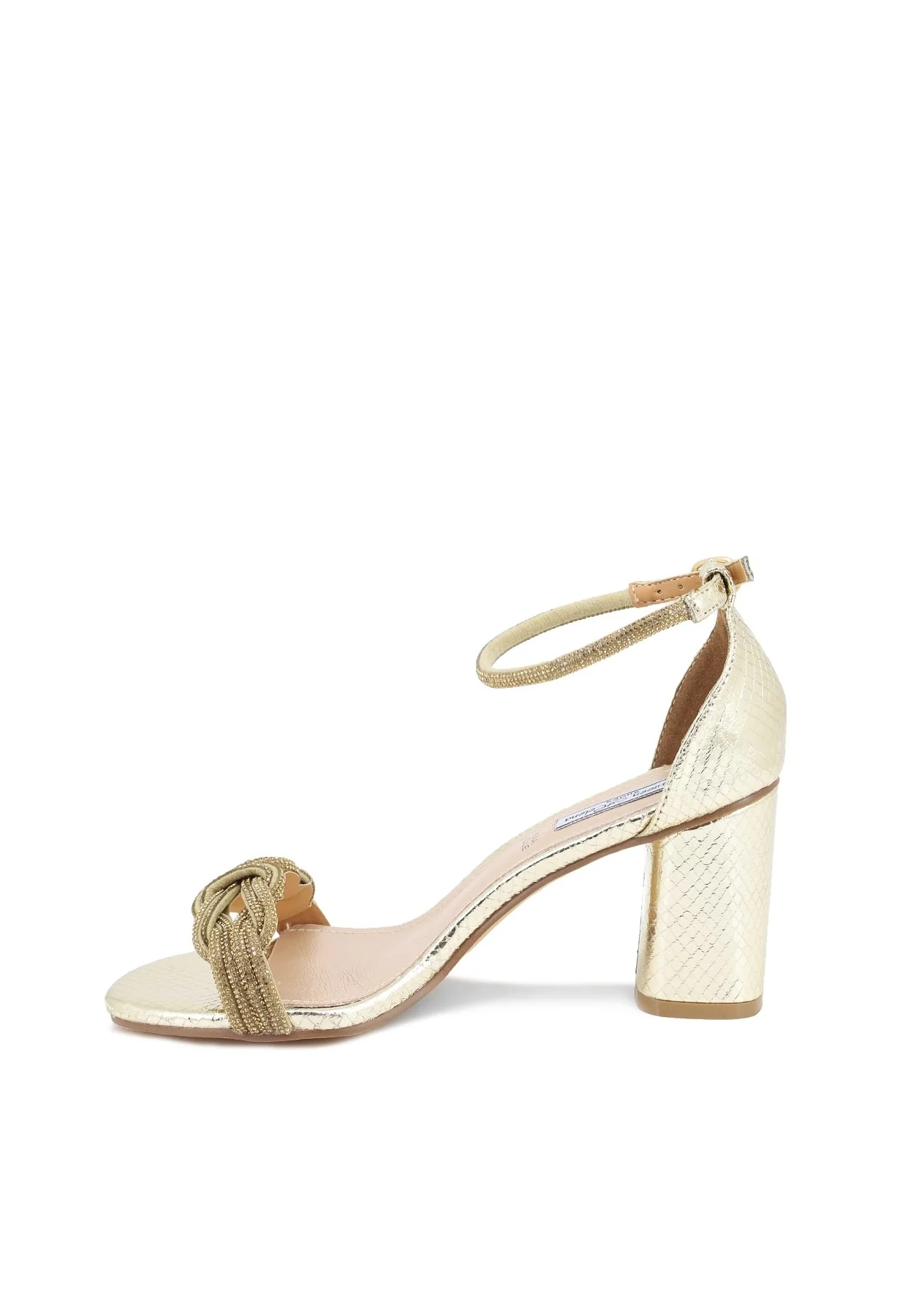 Sandali donna con trama snake e dettagli gioiello ZM9465 - Image 3