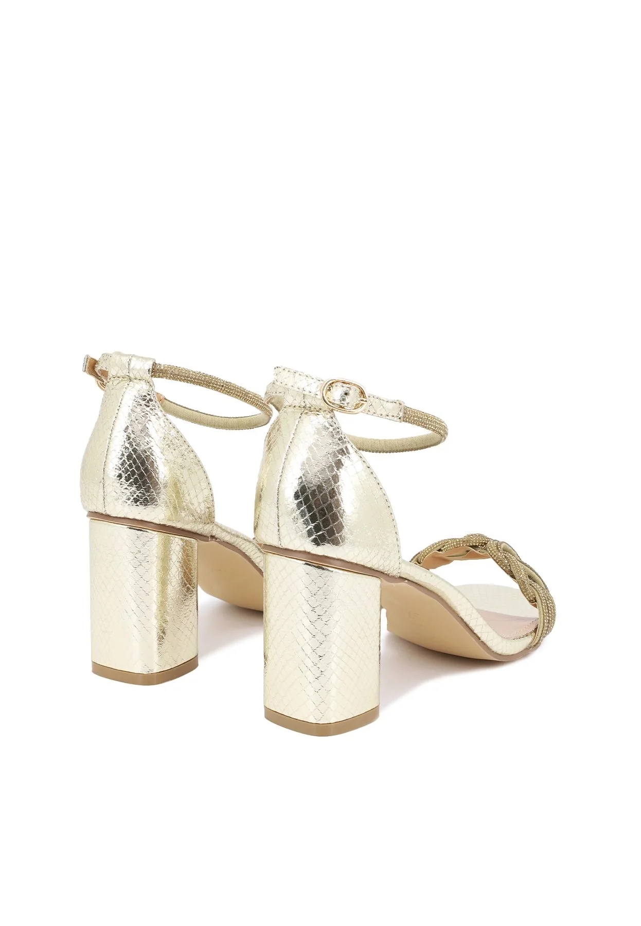 Sandali donna con trama snake e dettagli gioiello ZM9465 - Image 5
