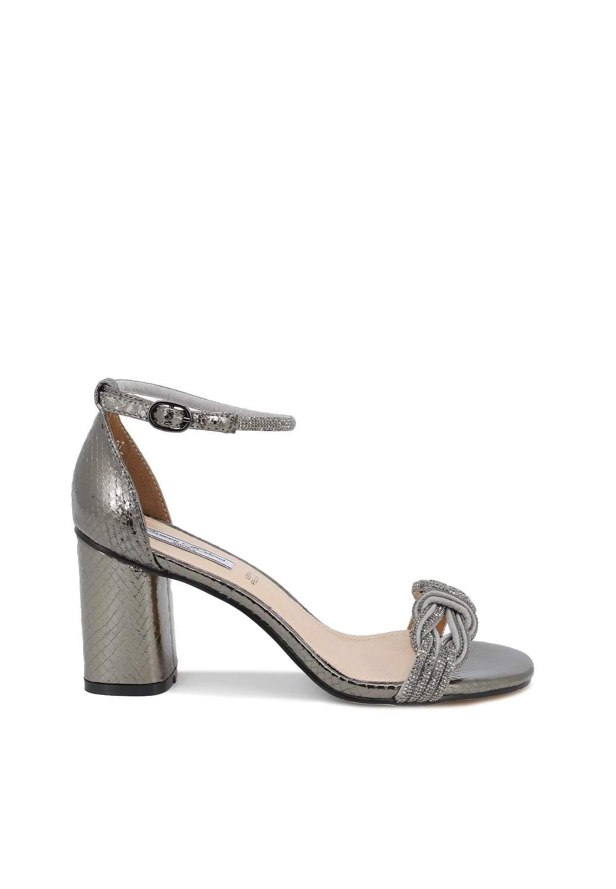 Sandali donna con trama snake e dettagli gioiello ZM9465 - Image 7