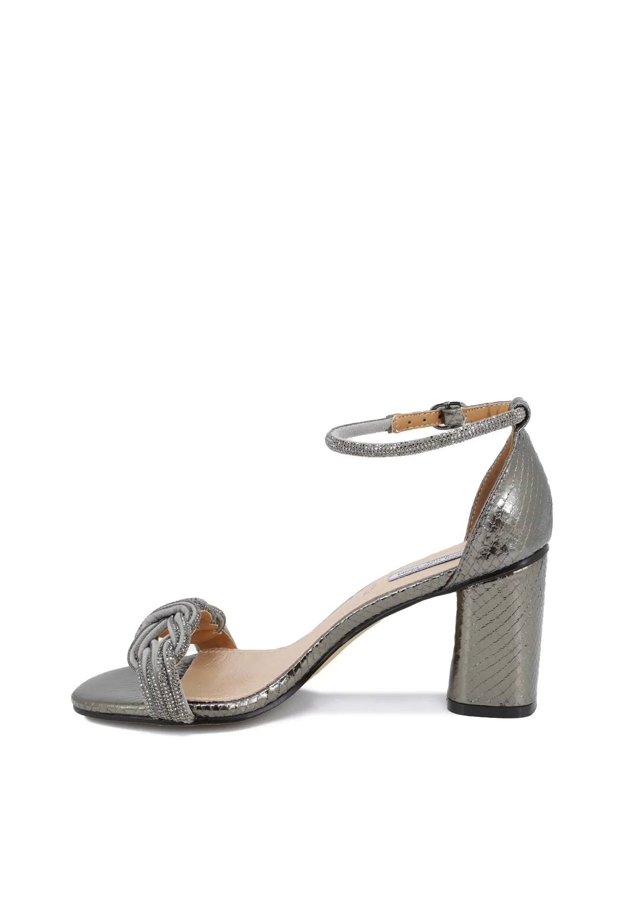 Sandali donna con trama snake e dettagli gioiello ZM9465 - Image 9