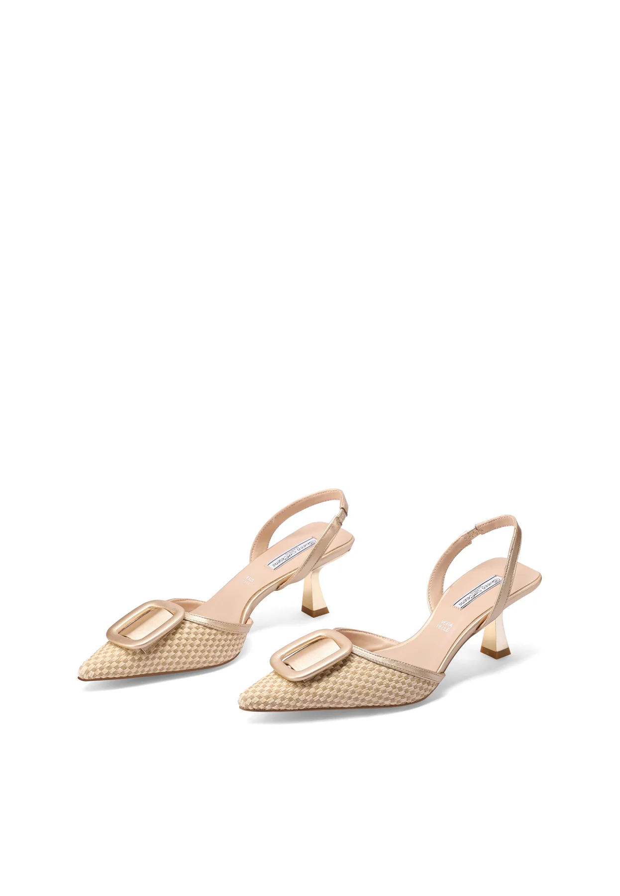 Décolleté slingback intrecciata con tacco a rocchetto K3343 - Image 11