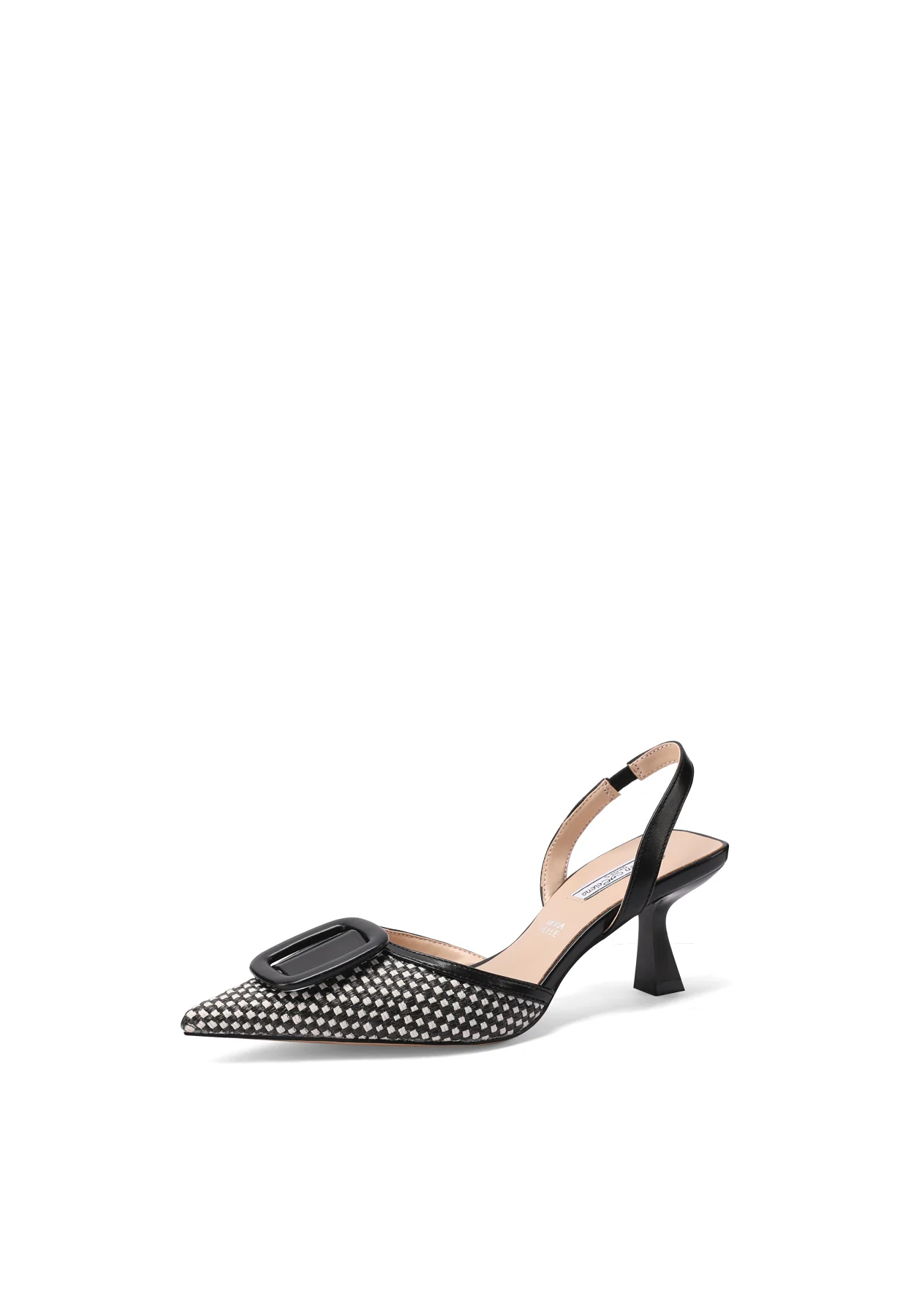 Décolleté slingback intrecciata con tacco a rocchetto K3343 - Image 3