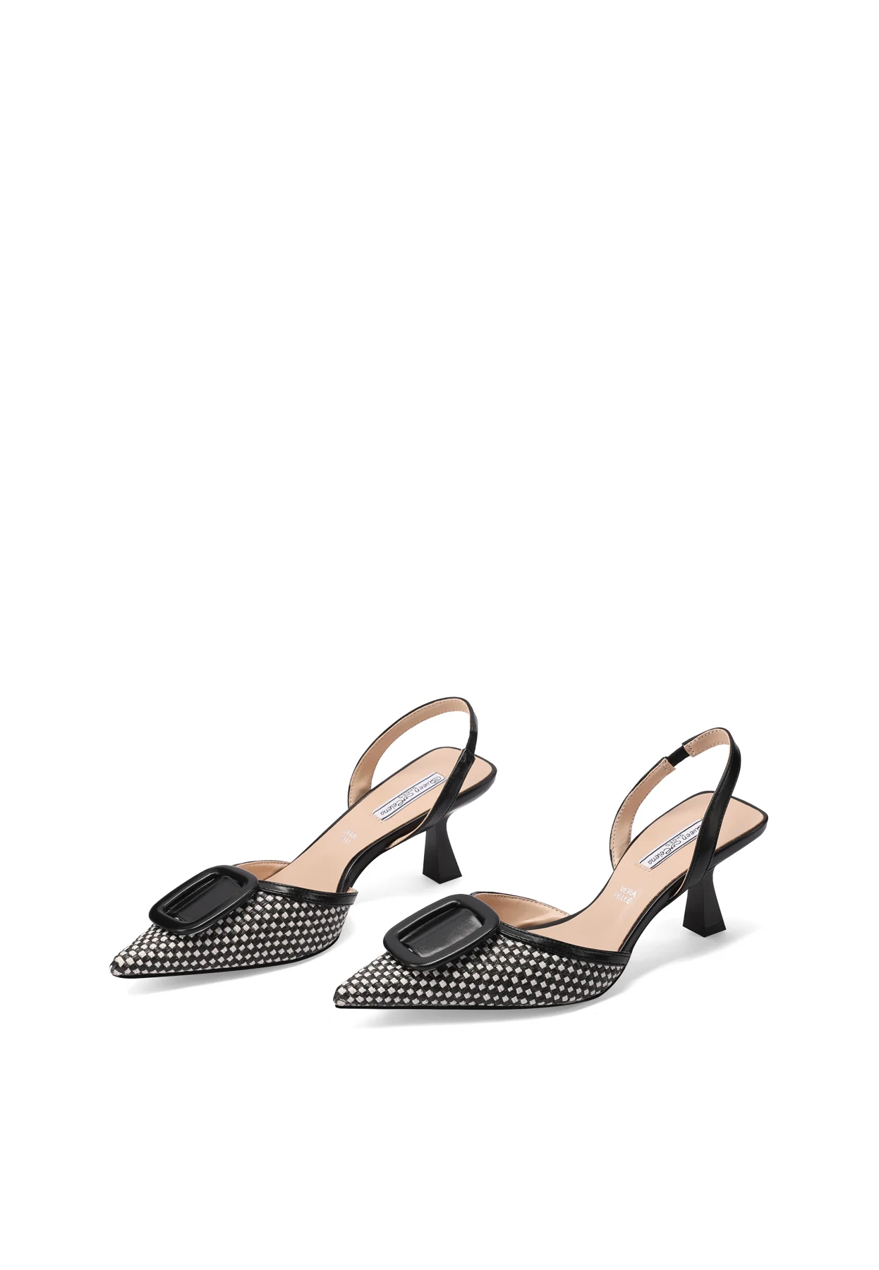 Décolleté slingback intrecciata con tacco a rocchetto K3343 - Image 4
