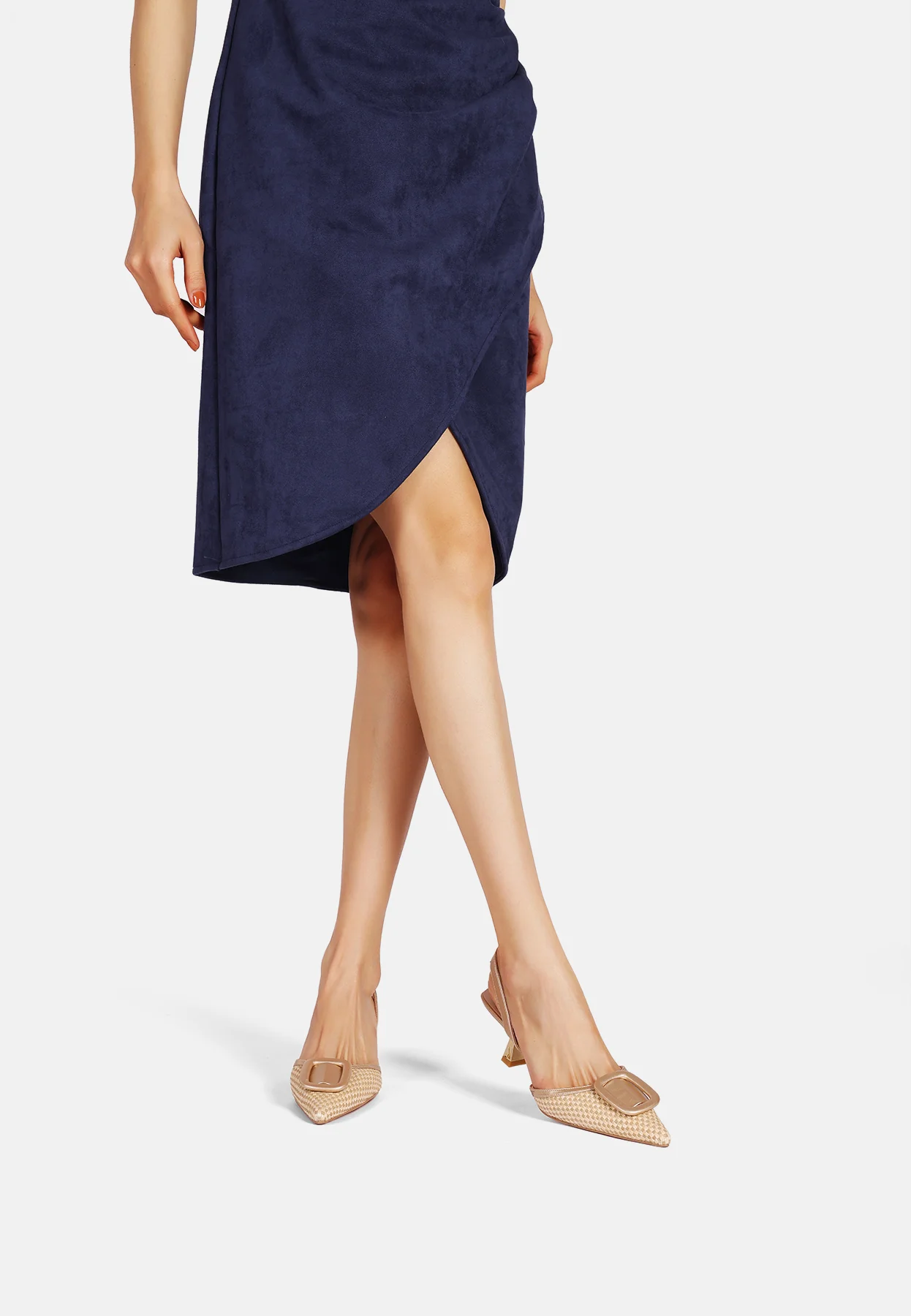 Décolleté slingback intrecciata con tacco a rocchetto K3343 - Image 8