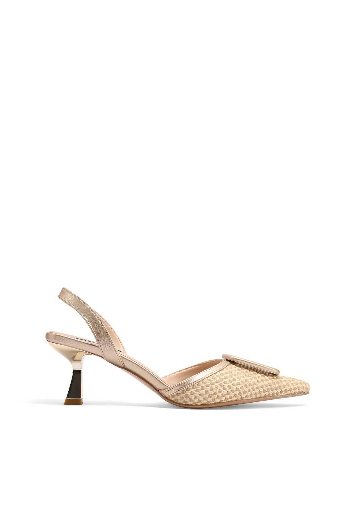 Décolleté slingback intrecciata con tacco a rocchetto K3343 - Image 9