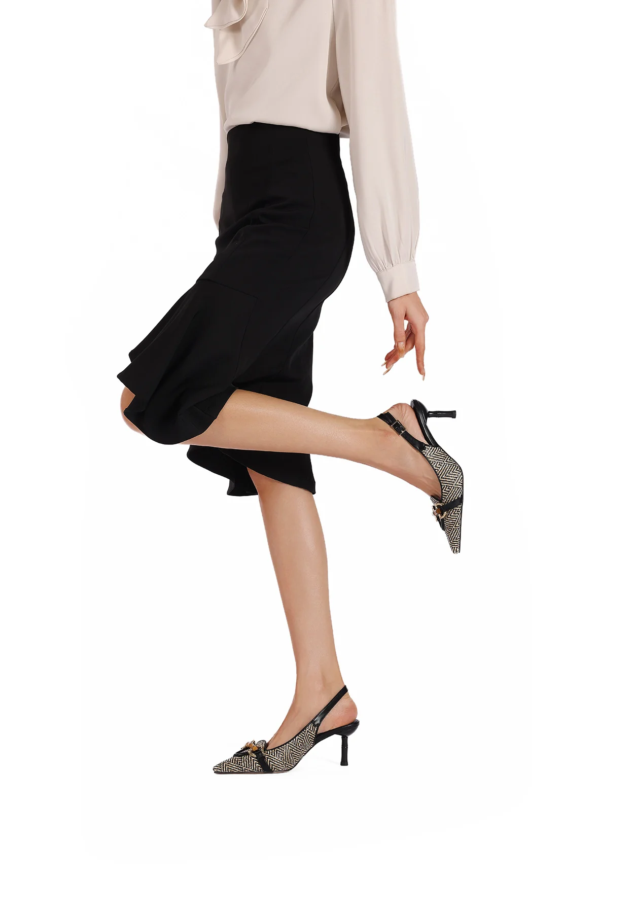 Dècolletè Slingback ricamata con accessorio frontale K3758 - Image 14