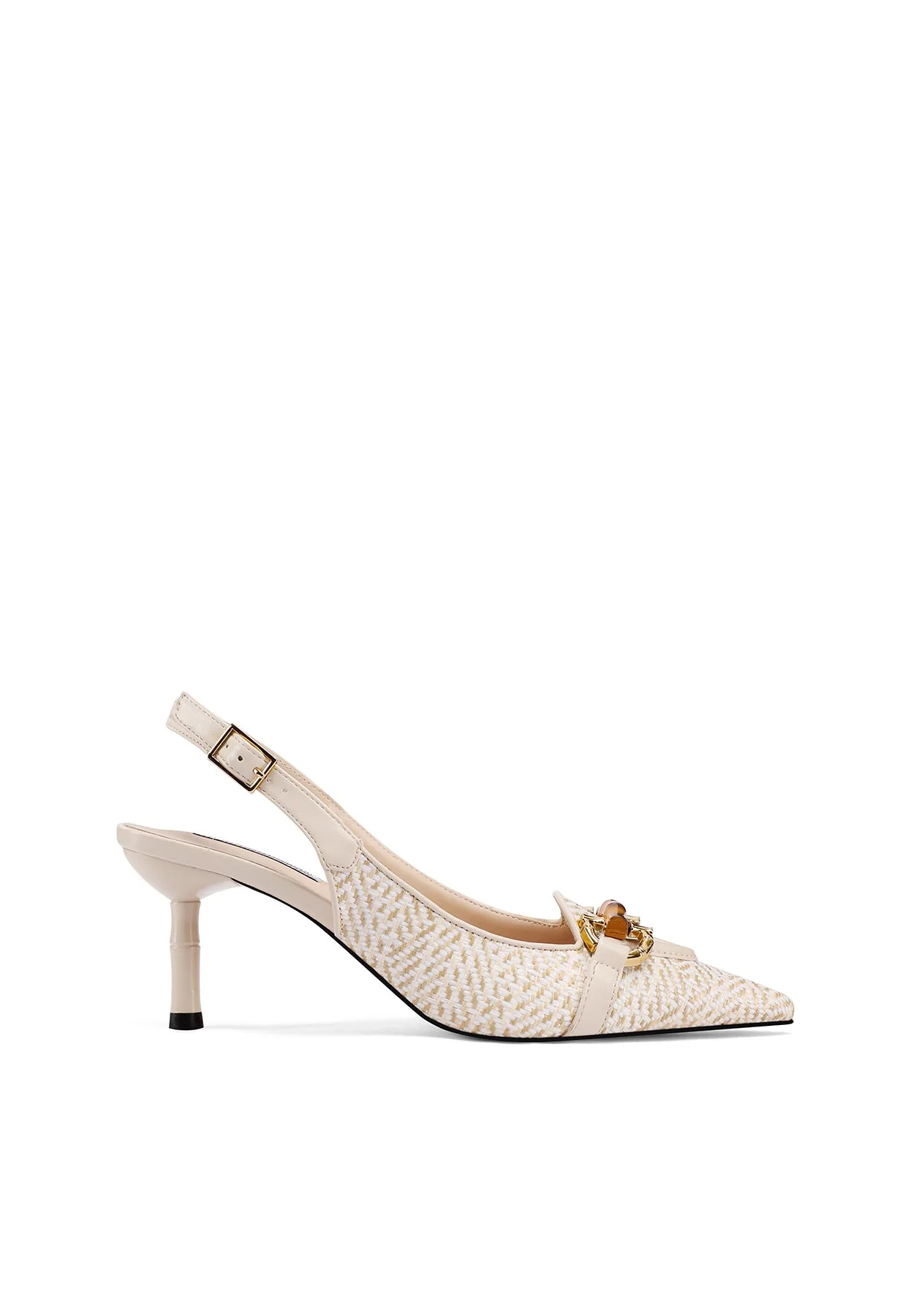 Dècolletè Slingback ricamata con accessorio frontale K3758 - Image 2