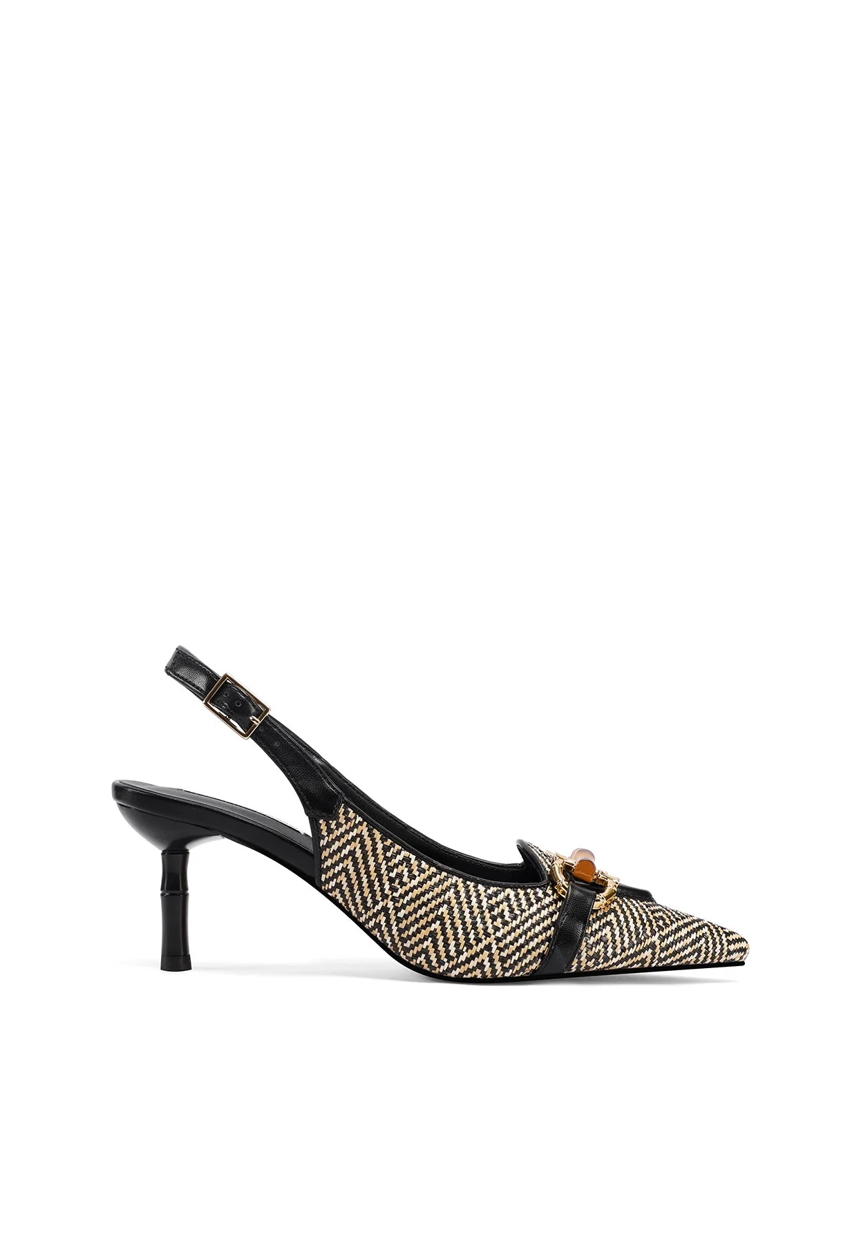 Dècolletè Slingback ricamata con accessorio frontale K3758 - Image 9