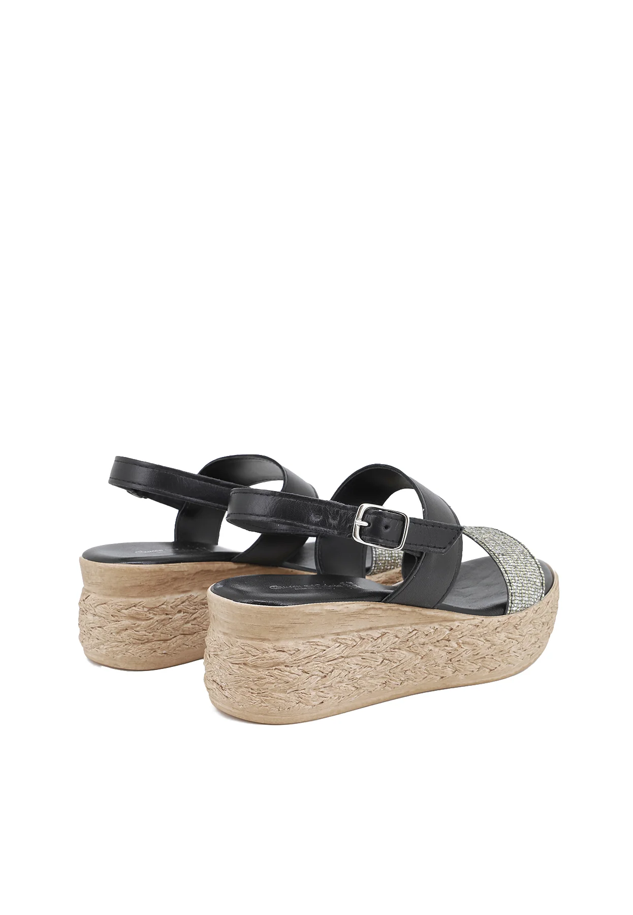 Sandali platform in vera pelle e suola effetto paglia 3050-3156 - Image 12