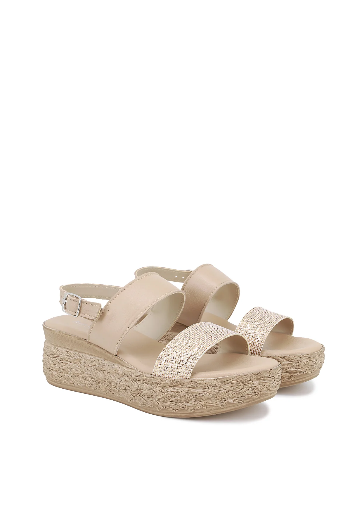 Sandali platform in vera pelle e suola effetto paglia 3050-3156 - Image 3