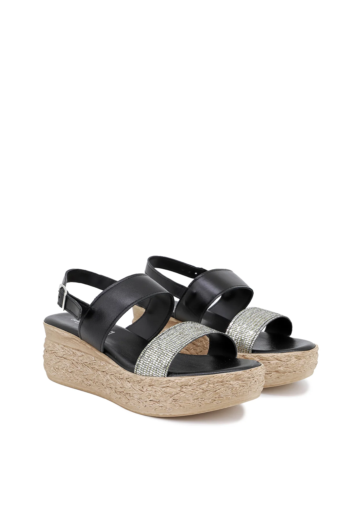 Sandali platform in vera pelle e suola effetto paglia 3050-3156 - Image 9