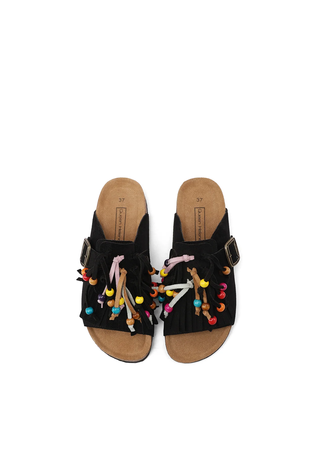 Ciabatte donna con fibbia e frange boho X34-108 - Image 22