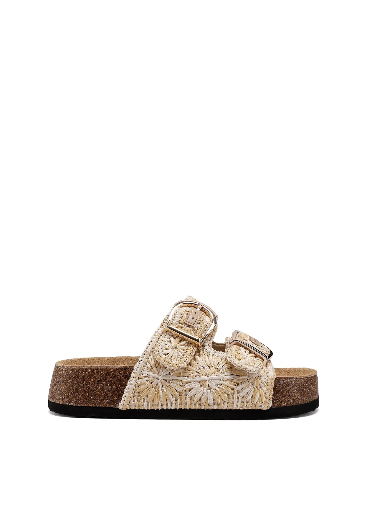 Ciabatte donna rafia con fibbie doppie e platform alto X34-114 - Image 18