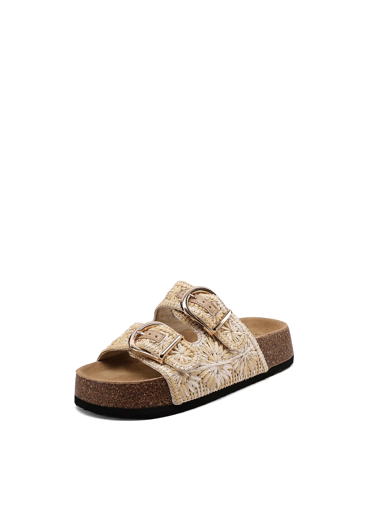 Ciabatte donna rafia con fibbie doppie e platform alto X34-114 - Image 19