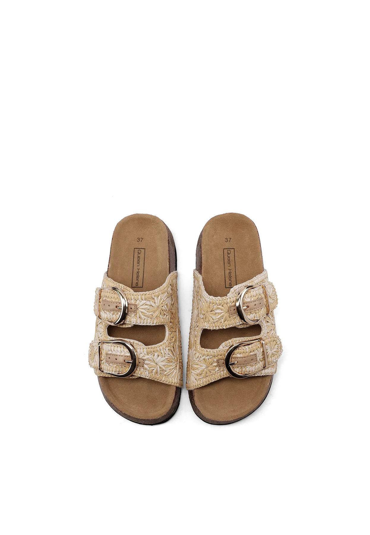 Ciabatte donna rafia con fibbie doppie e platform alto X34-114 - Image 23