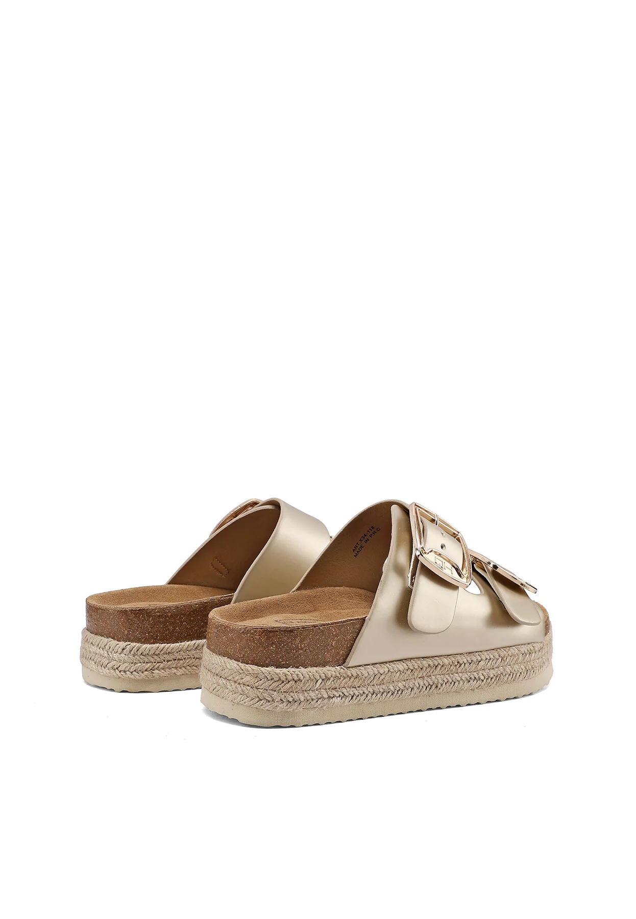 Ciabatte con fibbie e suola platform in corda e sughero X34-118 - Image 36