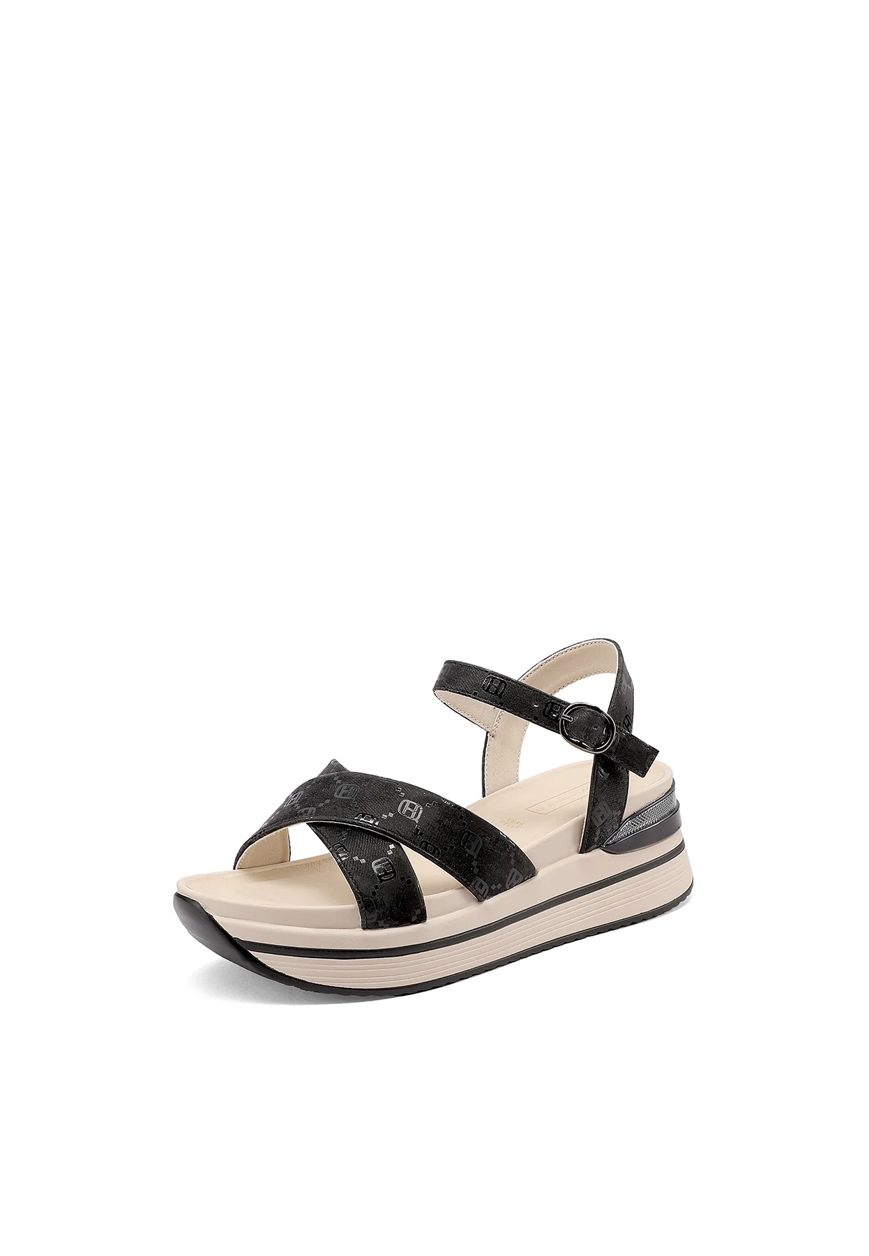 Sandali platform comfort incrociati lucidi con cinturino X34-90 - Image 11