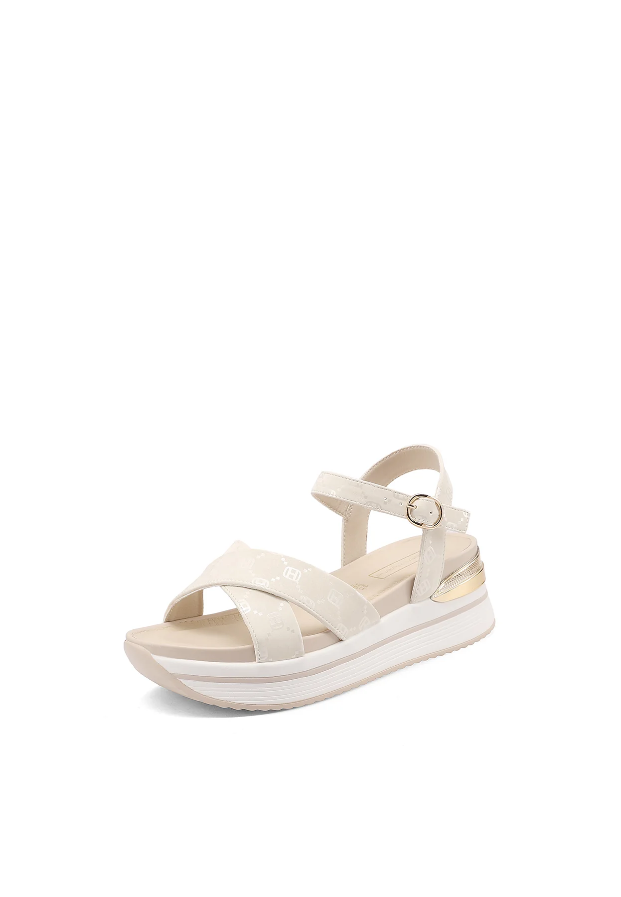 Sandali platform comfort incrociati lucidi con cinturino X34-90 - Image 3