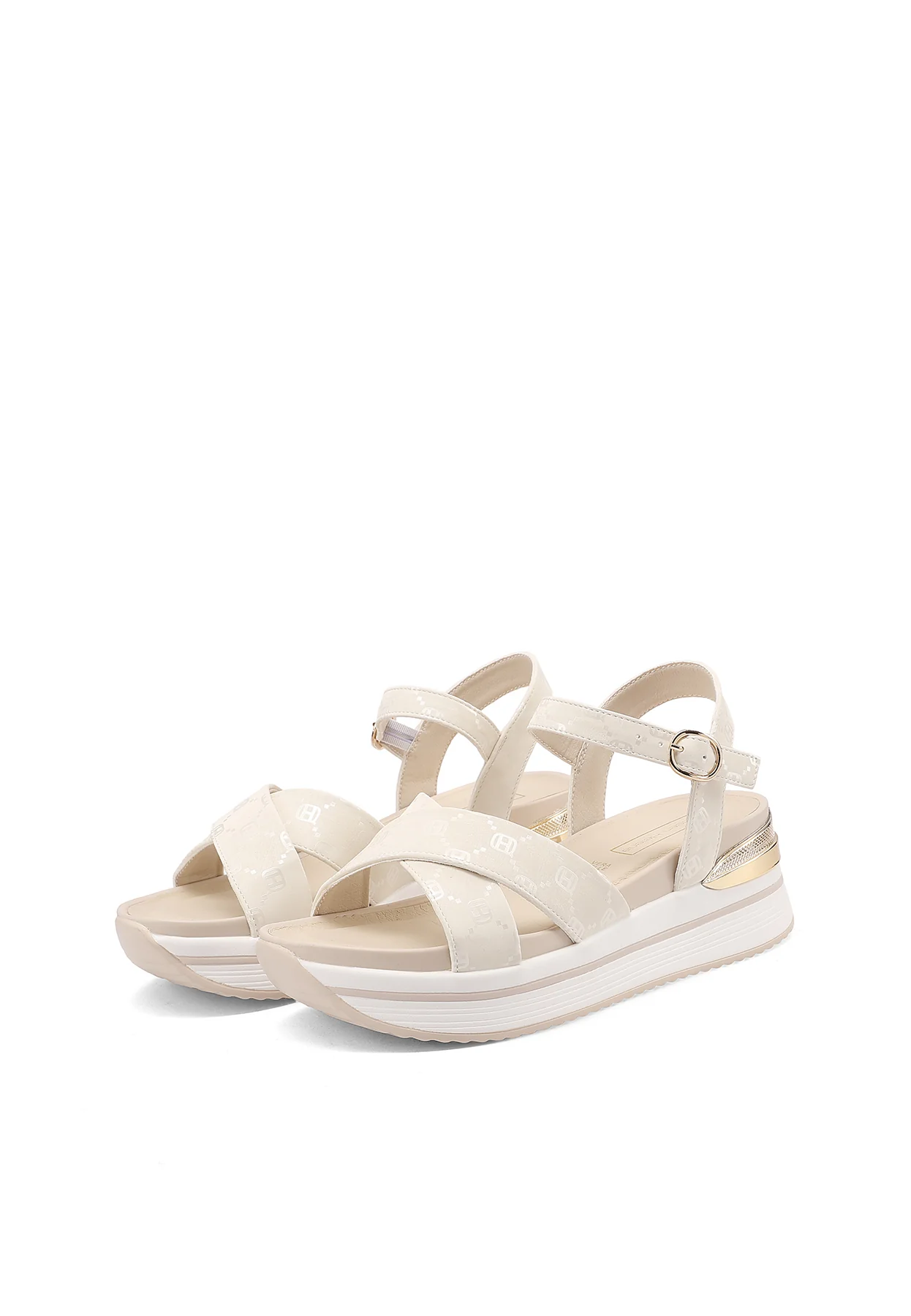 Sandali platform comfort incrociati lucidi con cinturino X34-90 - Image 4