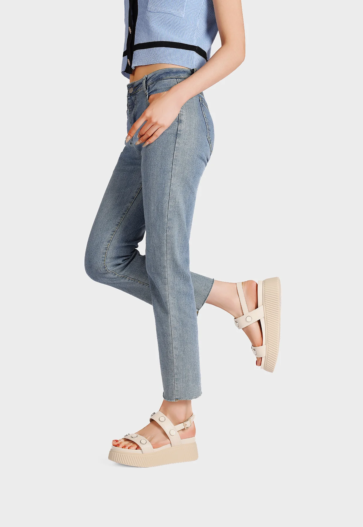 Sandali platform chunky con borchie e cinturino X34-97 - Image 8