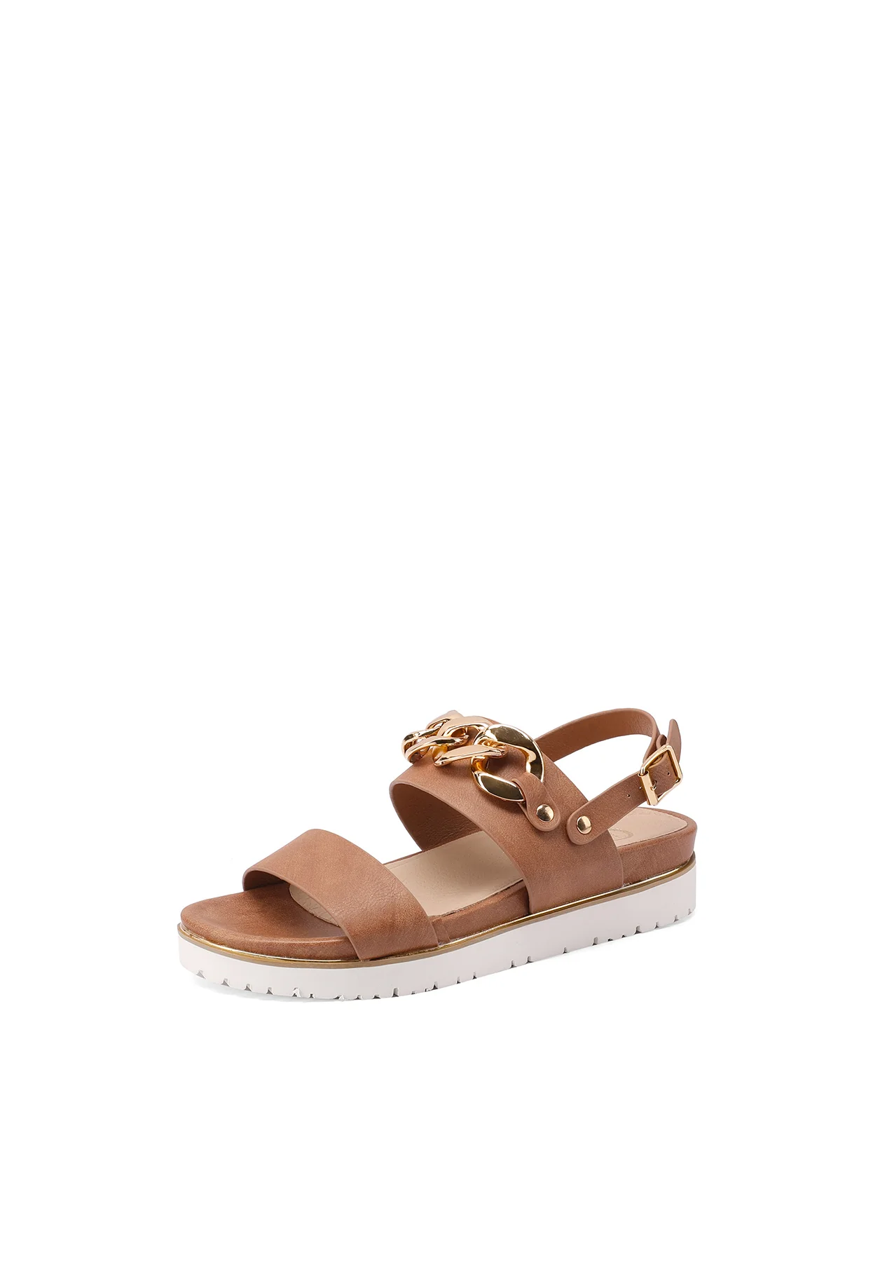 Sandali platform neri con catena oro Y6008 - Image 17
