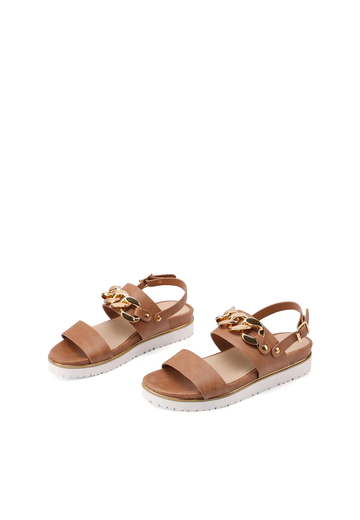 Sandali platform neri con catena oro Y6008 - Image 18