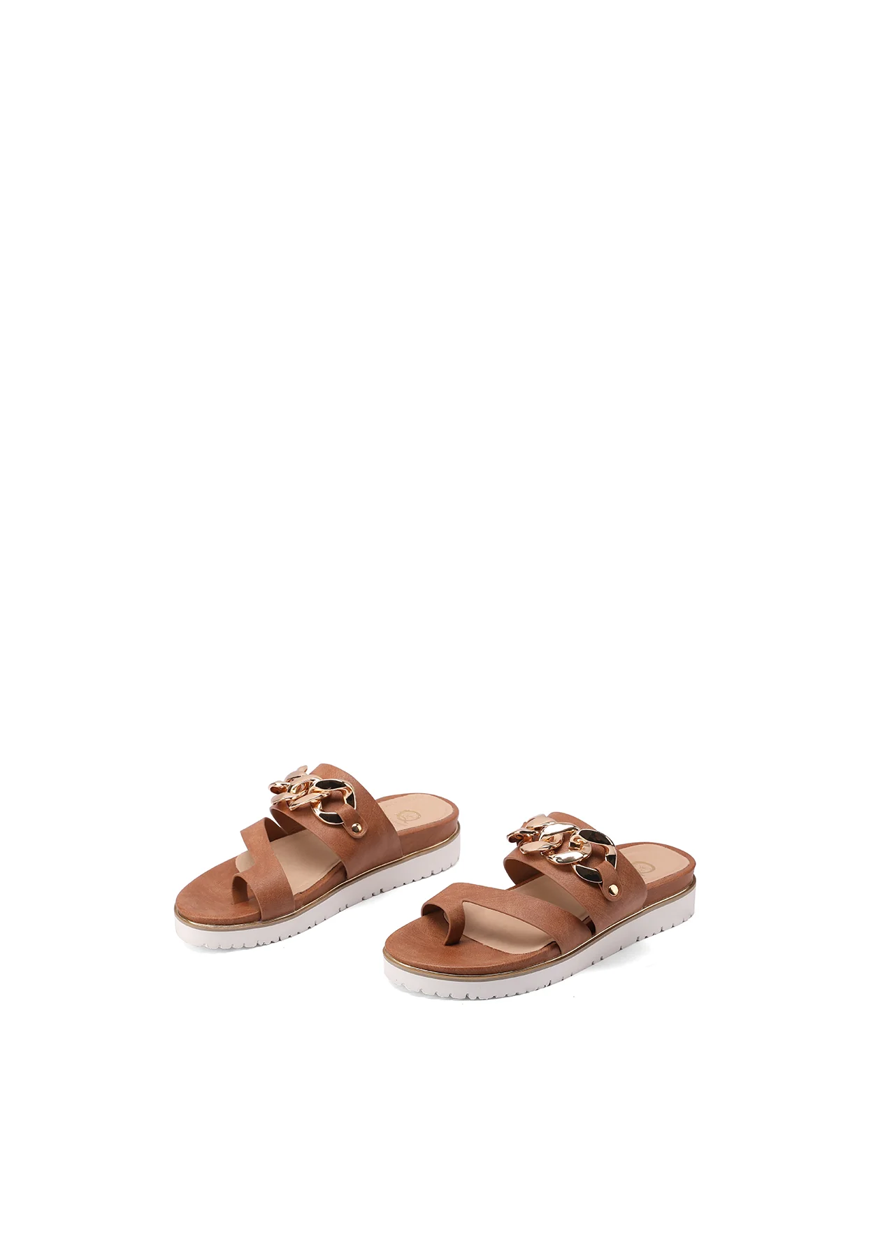Sandali ciabatte platform nere con catena oro Y6009 - Image 10