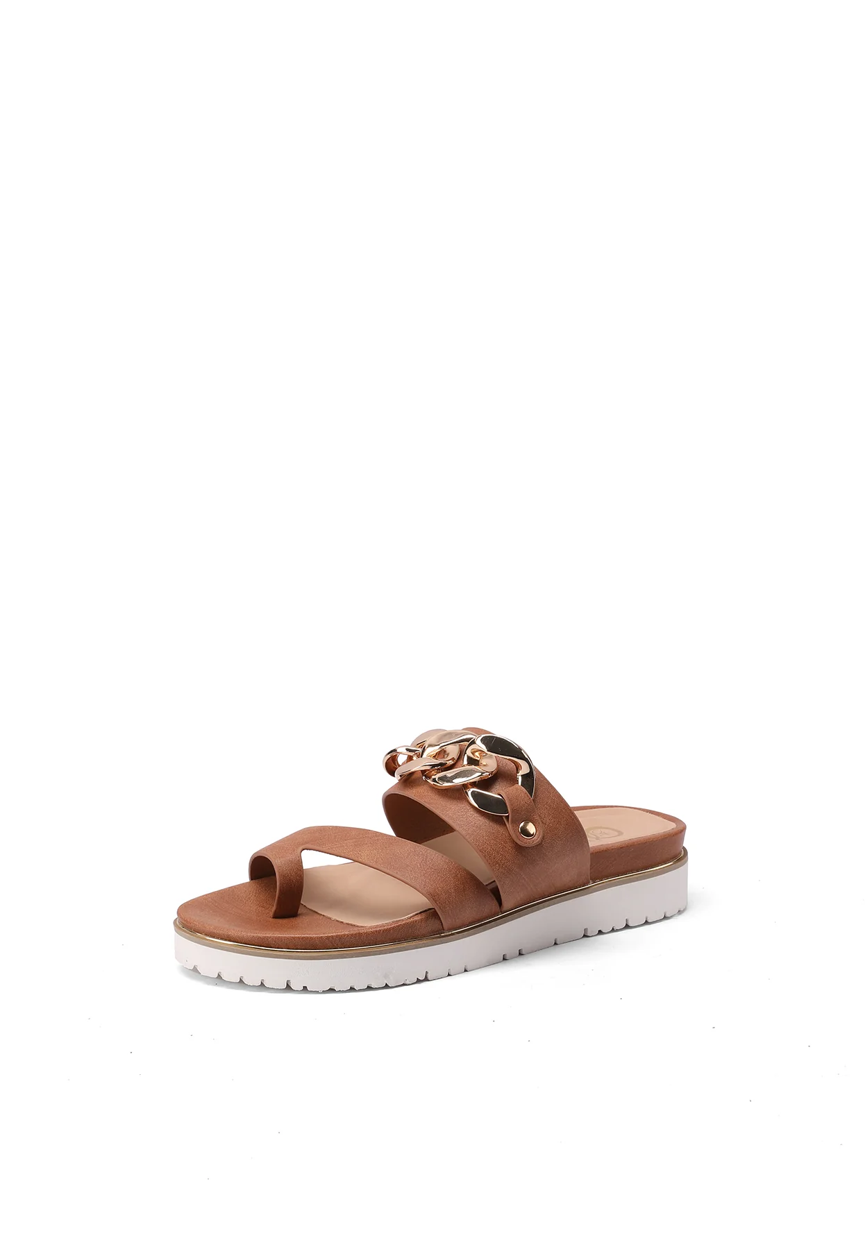 Sandali ciabatte platform nere con catena oro Y6009 - Image 9