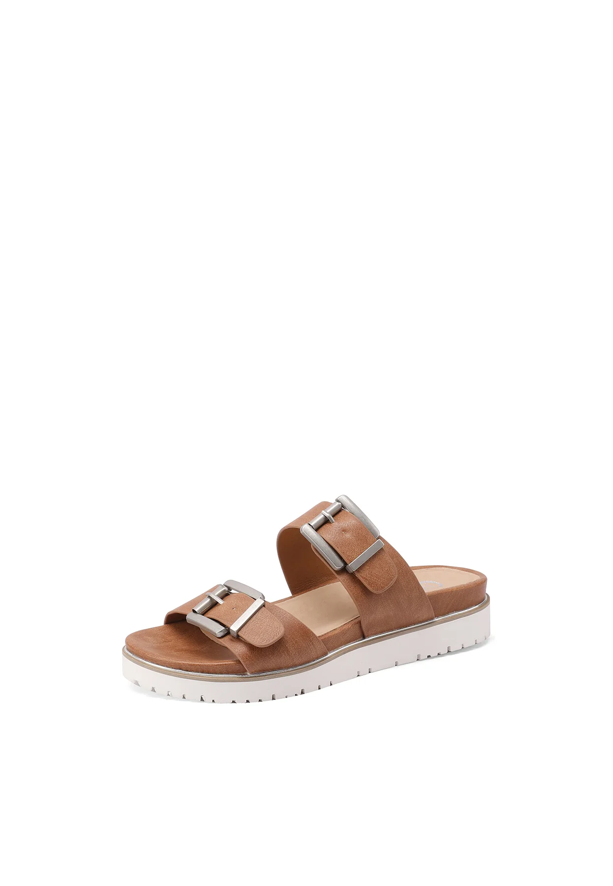 Sandali ciabatte platform bianche con fibbie argento Y6010 - Image 10