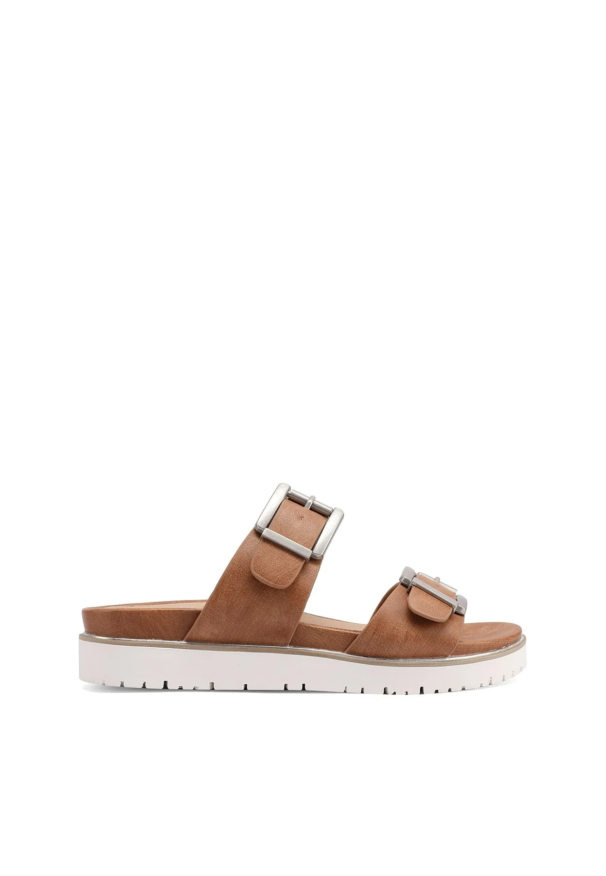 Sandali ciabatte platform bianche con fibbie argento Y6010 - Image 9