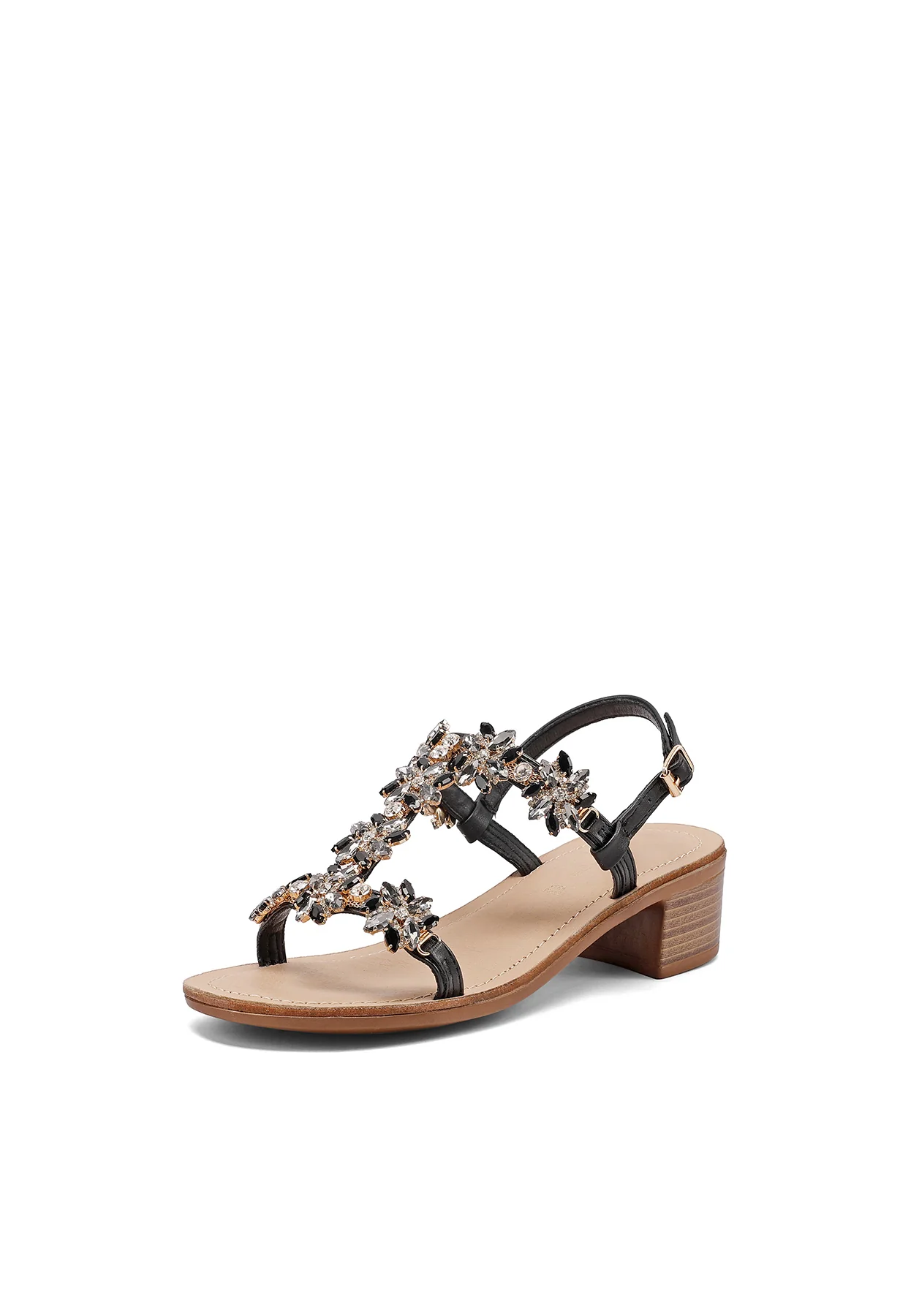 Sandali gioiello con tacco in legno e strass Y7002 - Image 11