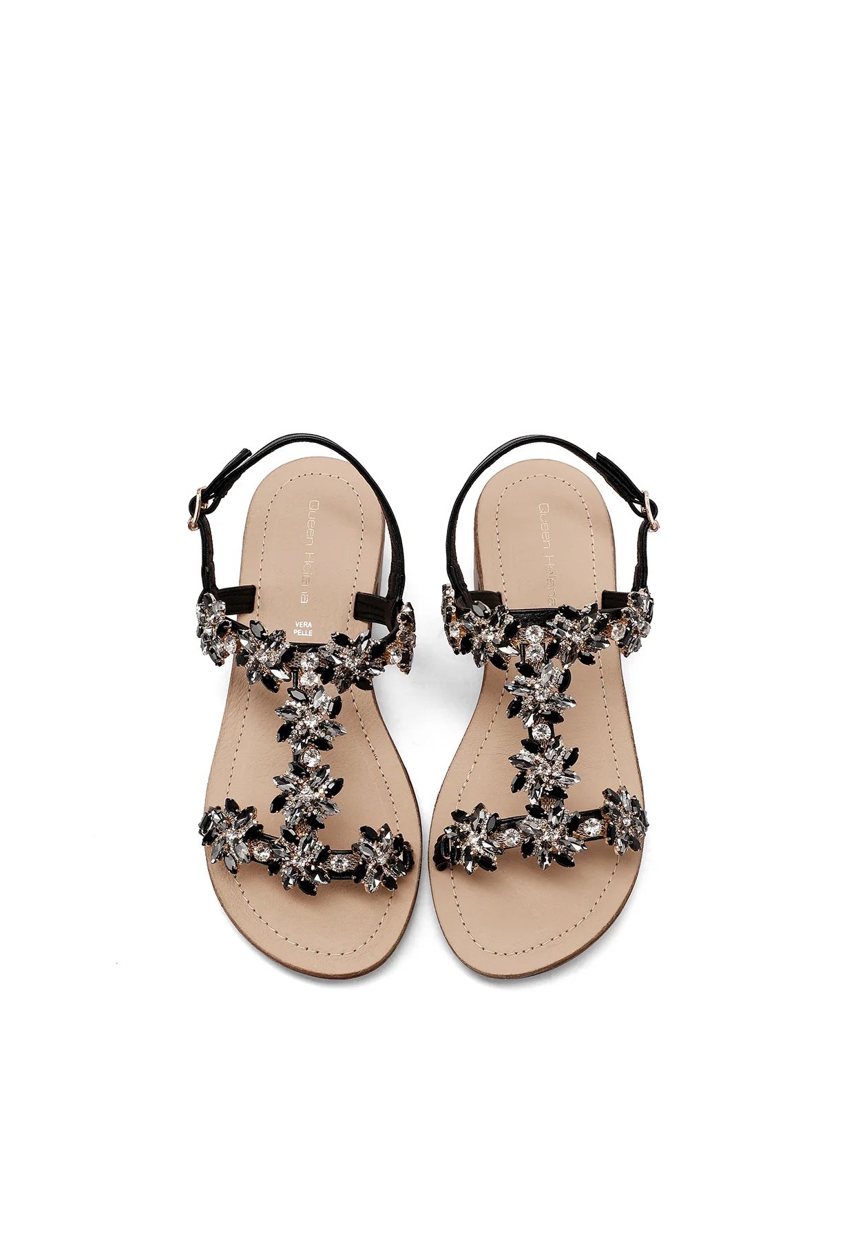 Sandali gioiello con tacco in legno e strass Y7002 - Image 14