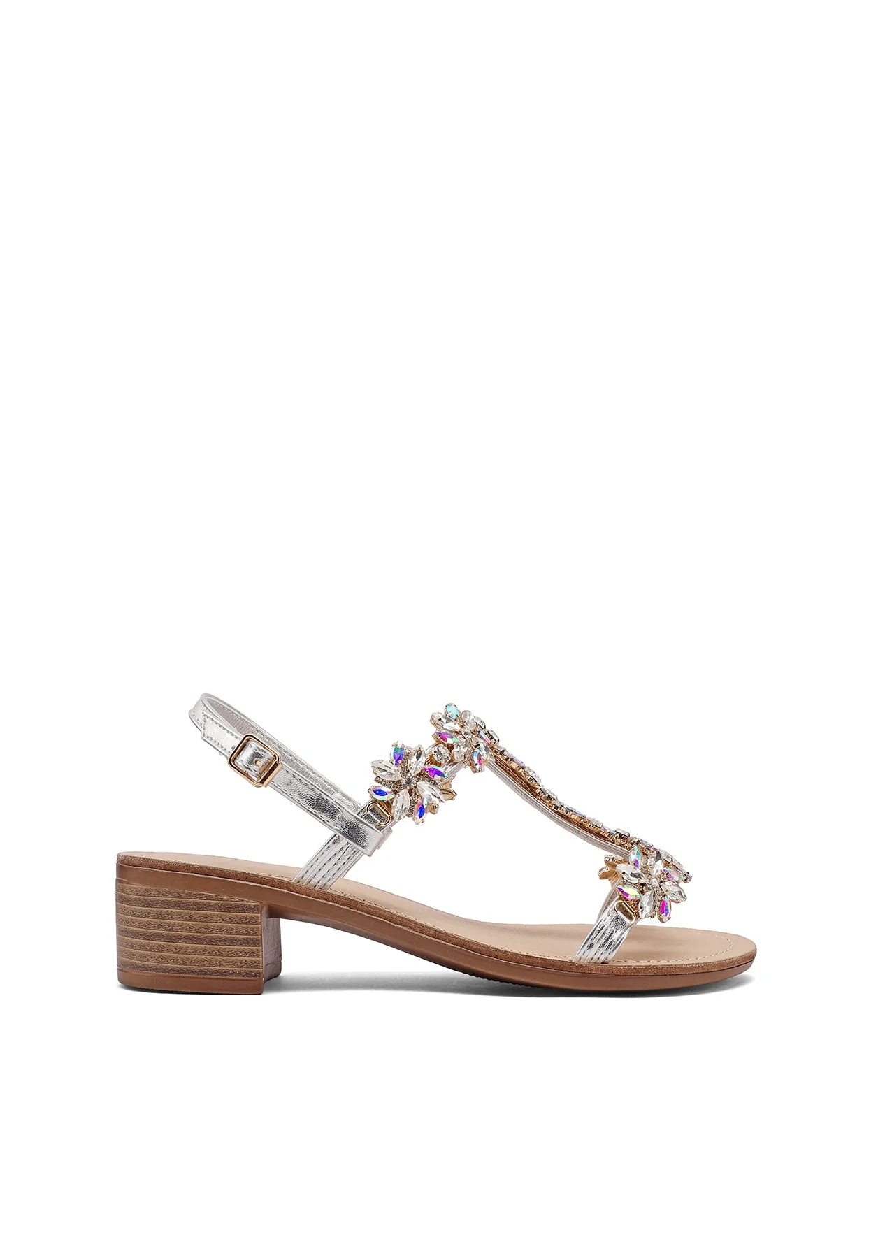 Sandali gioiello con tacco in legno e strass Y7002 - Image 2