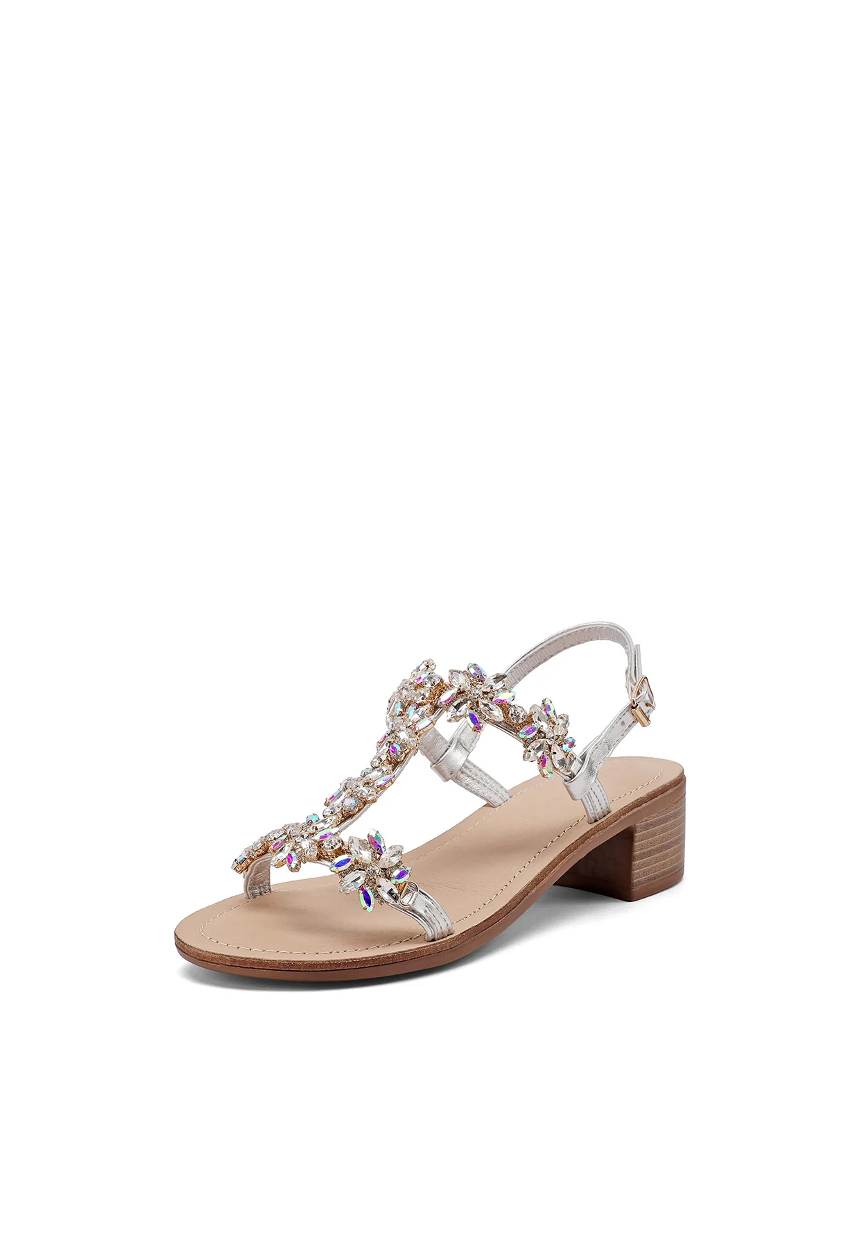 Sandali gioiello con tacco in legno e strass Y7002 - Image 3
