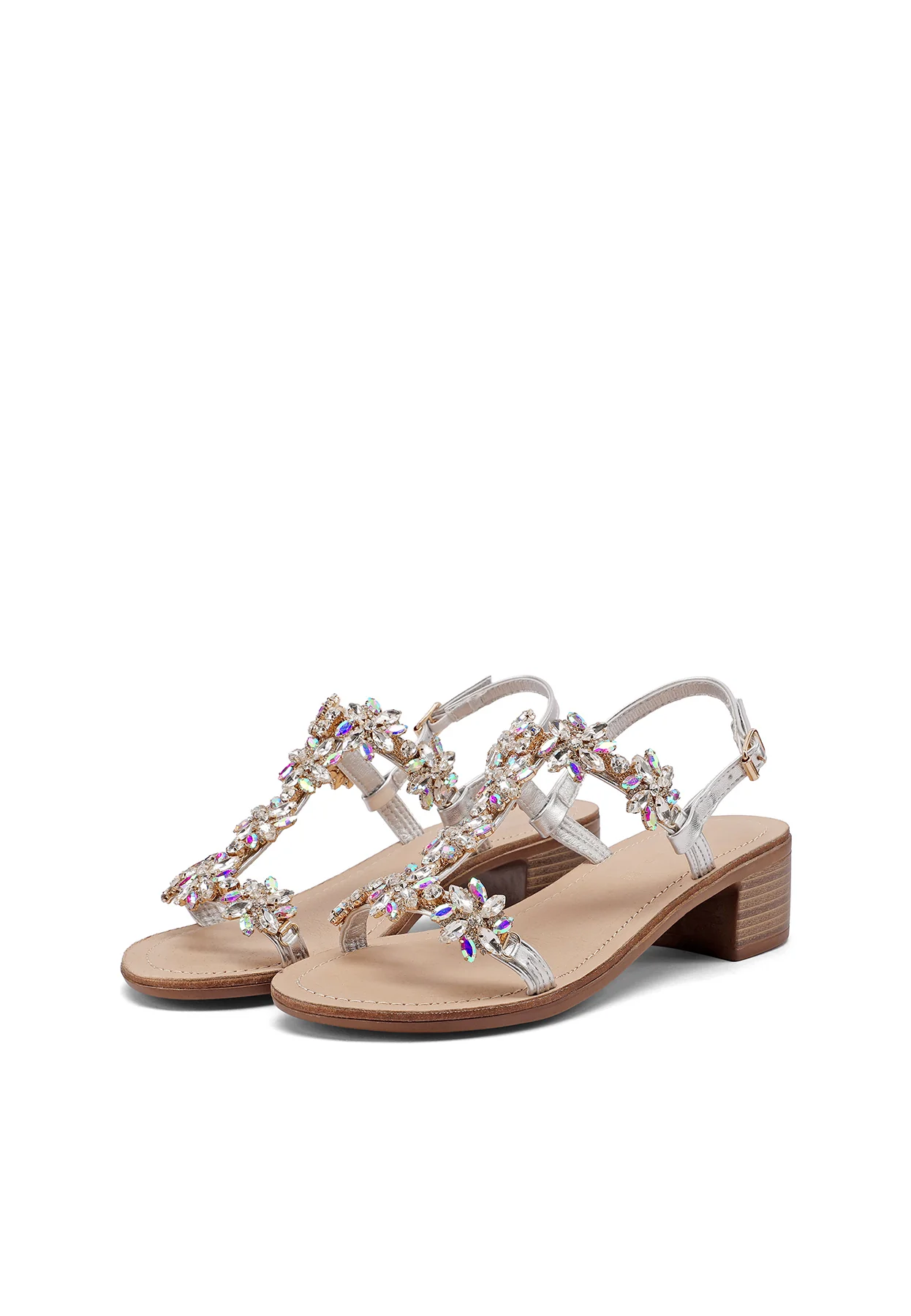 Sandali gioiello con tacco in legno e strass Y7002 - Image 4