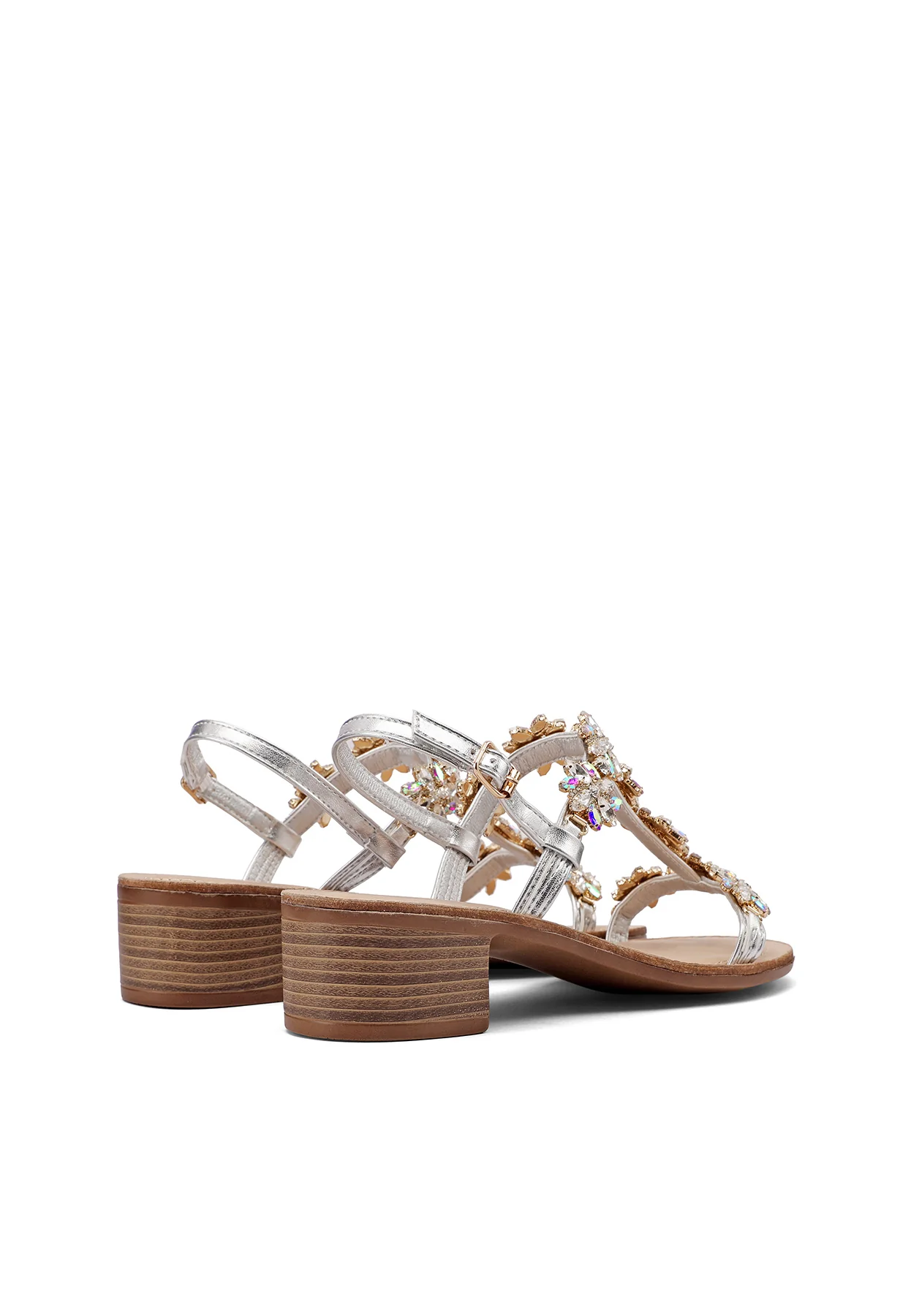 Sandali gioiello con tacco in legno e strass Y7002 - Image 5