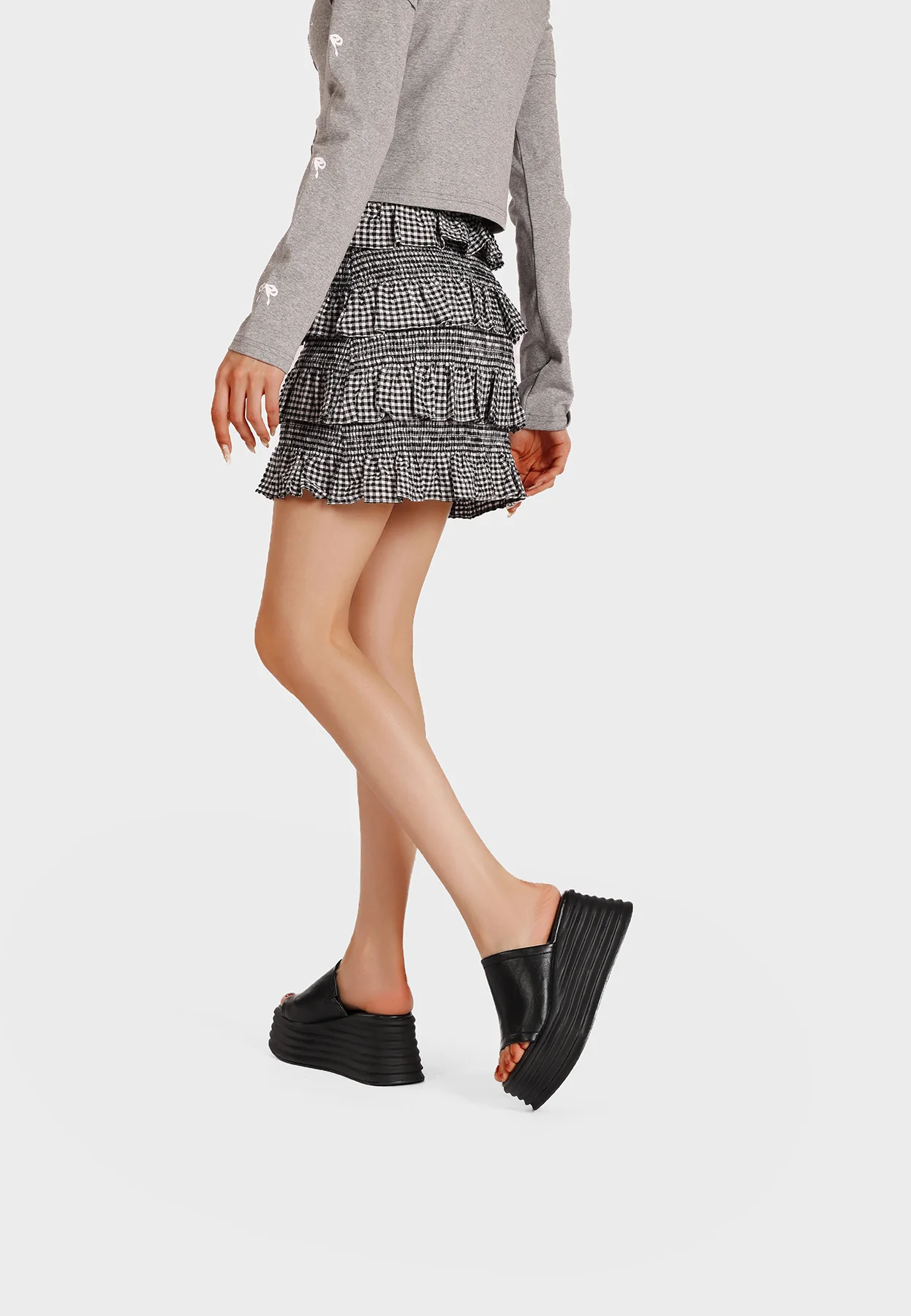 Sandali platform con zeppa alta a fascia S3011 - Image 16
