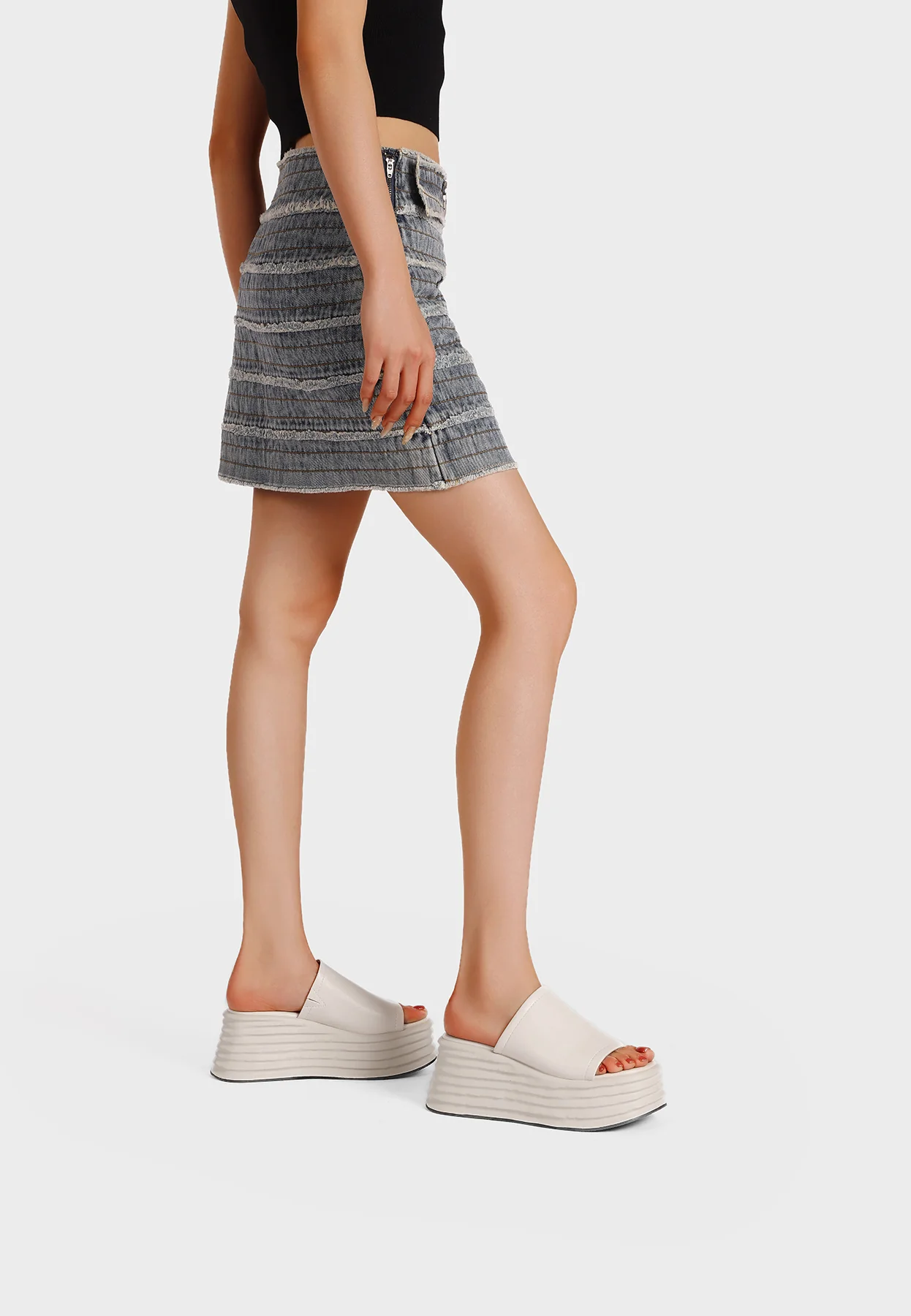 Sandali platform con zeppa alta a fascia S3011 - Image 24