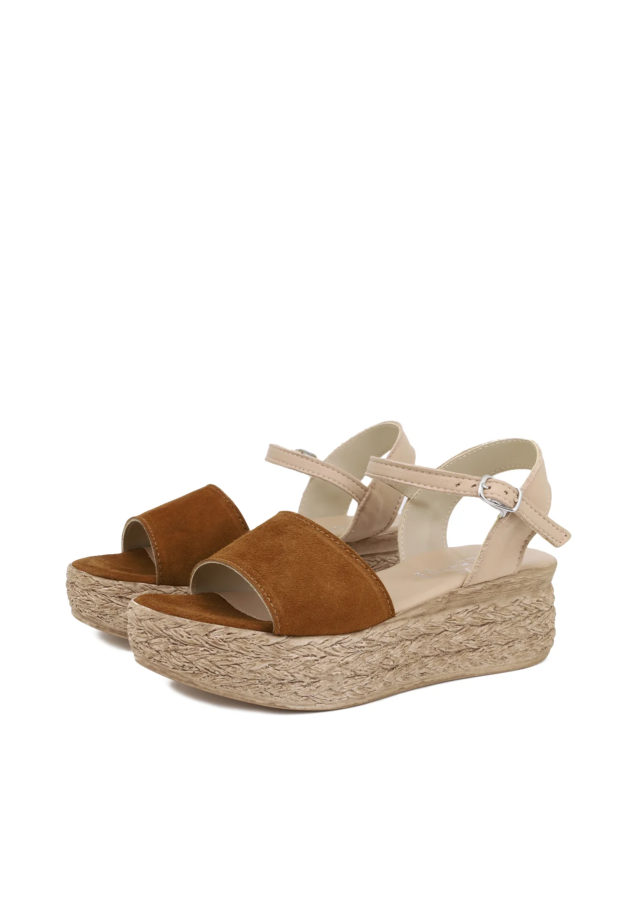 Sandali platform in vera pelle con suola effetto paglia 31850-3156 - Image 12