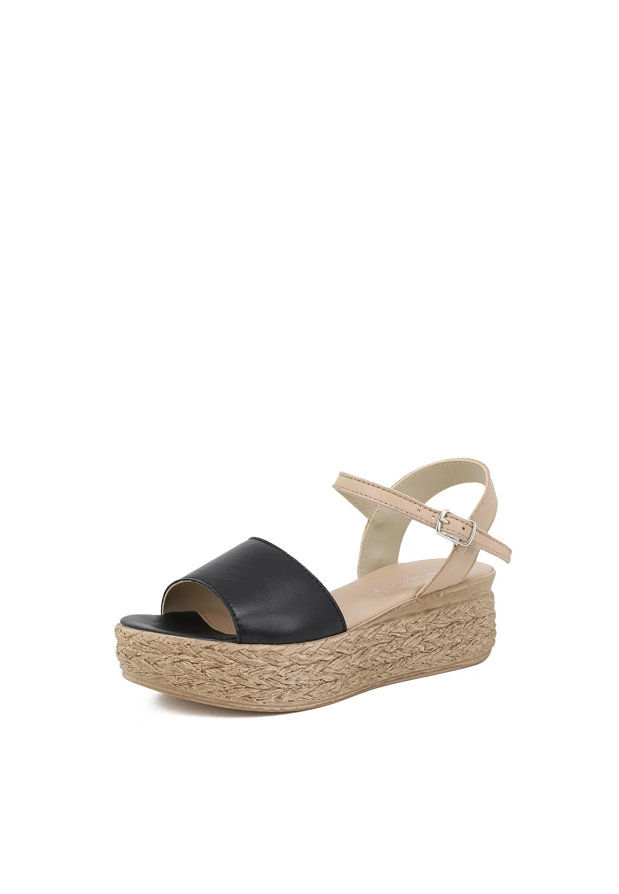 Sandali platform in vera pelle con suola effetto paglia 31850-3156 - Image 5