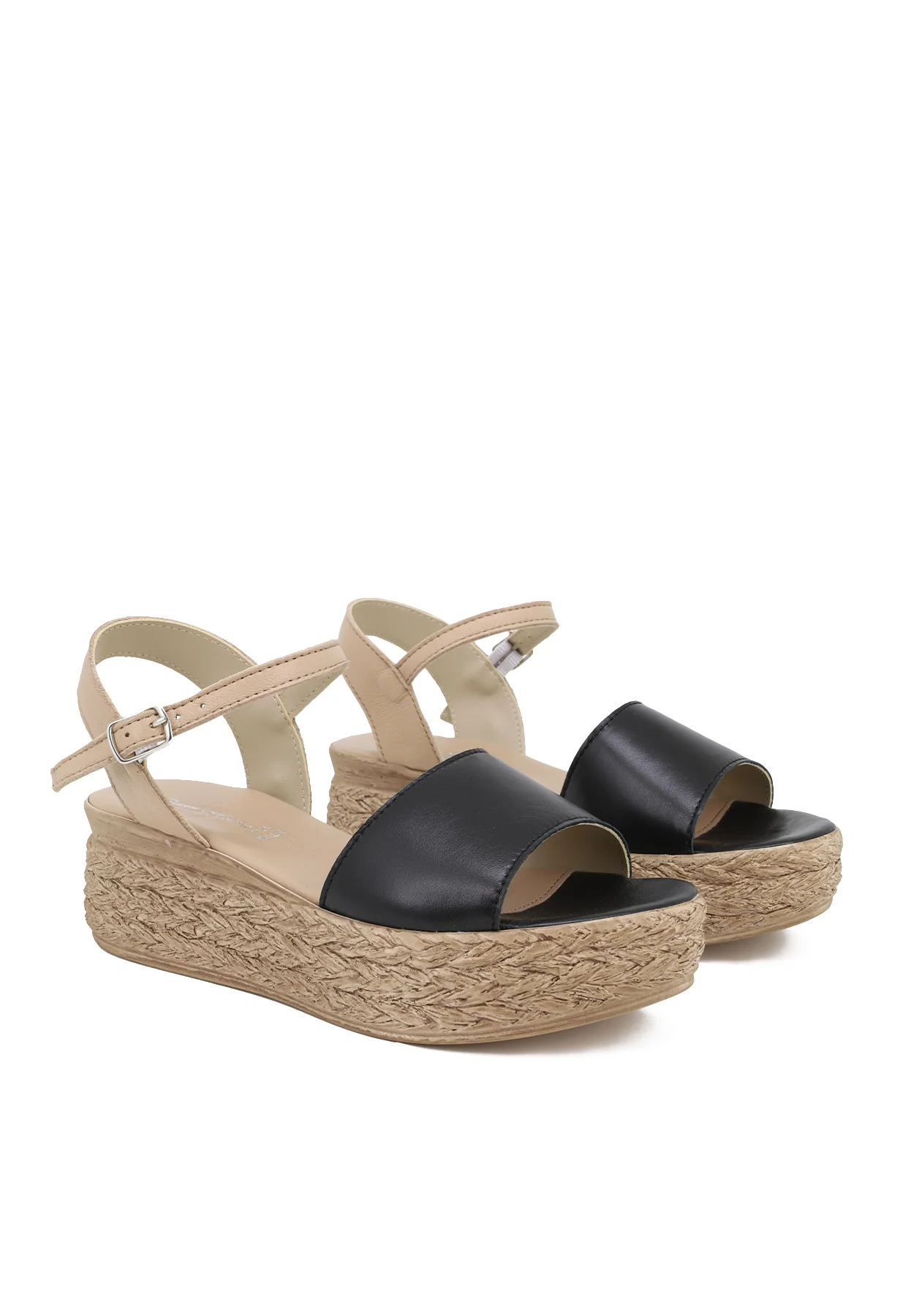Sandali platform in vera pelle con suola effetto paglia 31850-3156 - Image 6