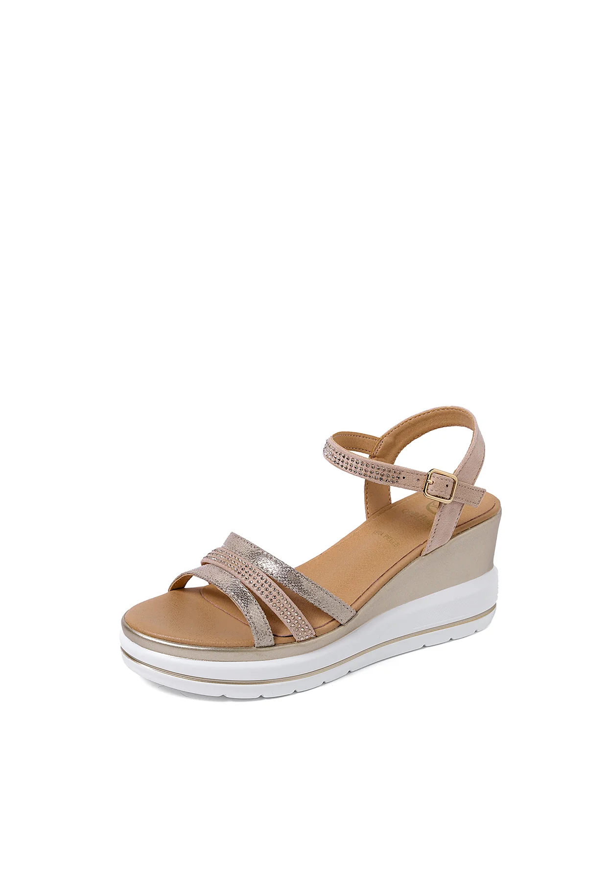 Sandali donna con zeppa e cinturini glitter X28-214 - Image 11