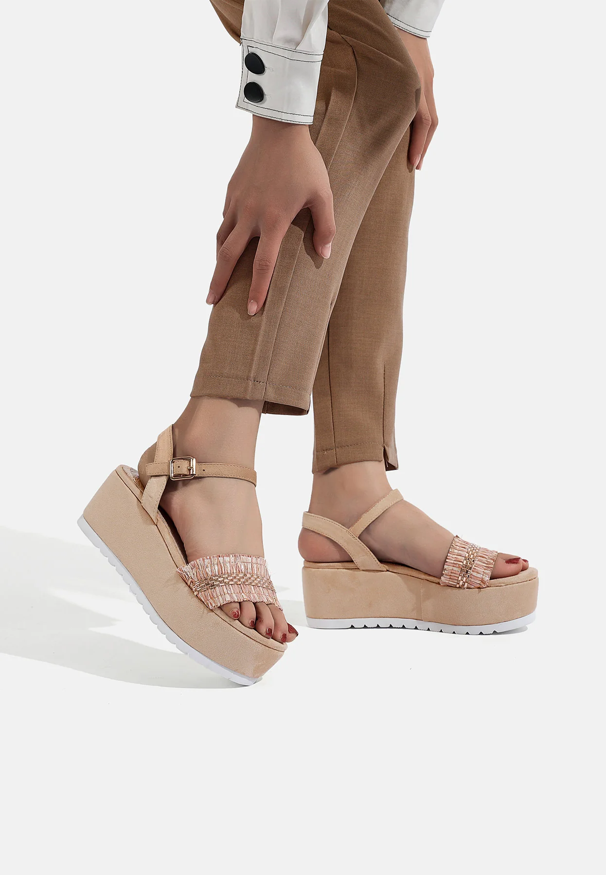 Sandali platform con fascia gioiello ZM9427 - Image 13