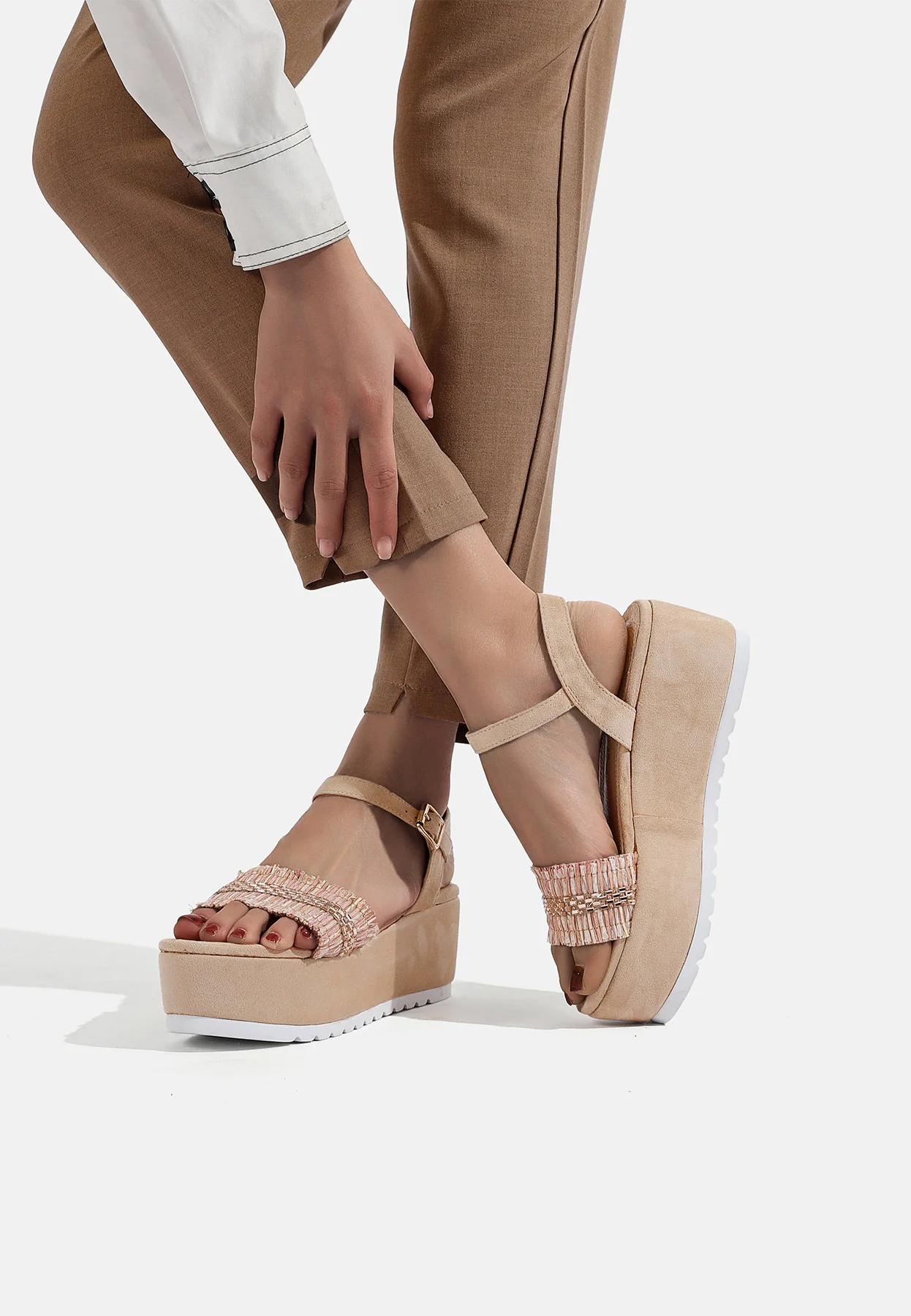 Sandali platform con fascia gioiello ZM9427 - Image 14