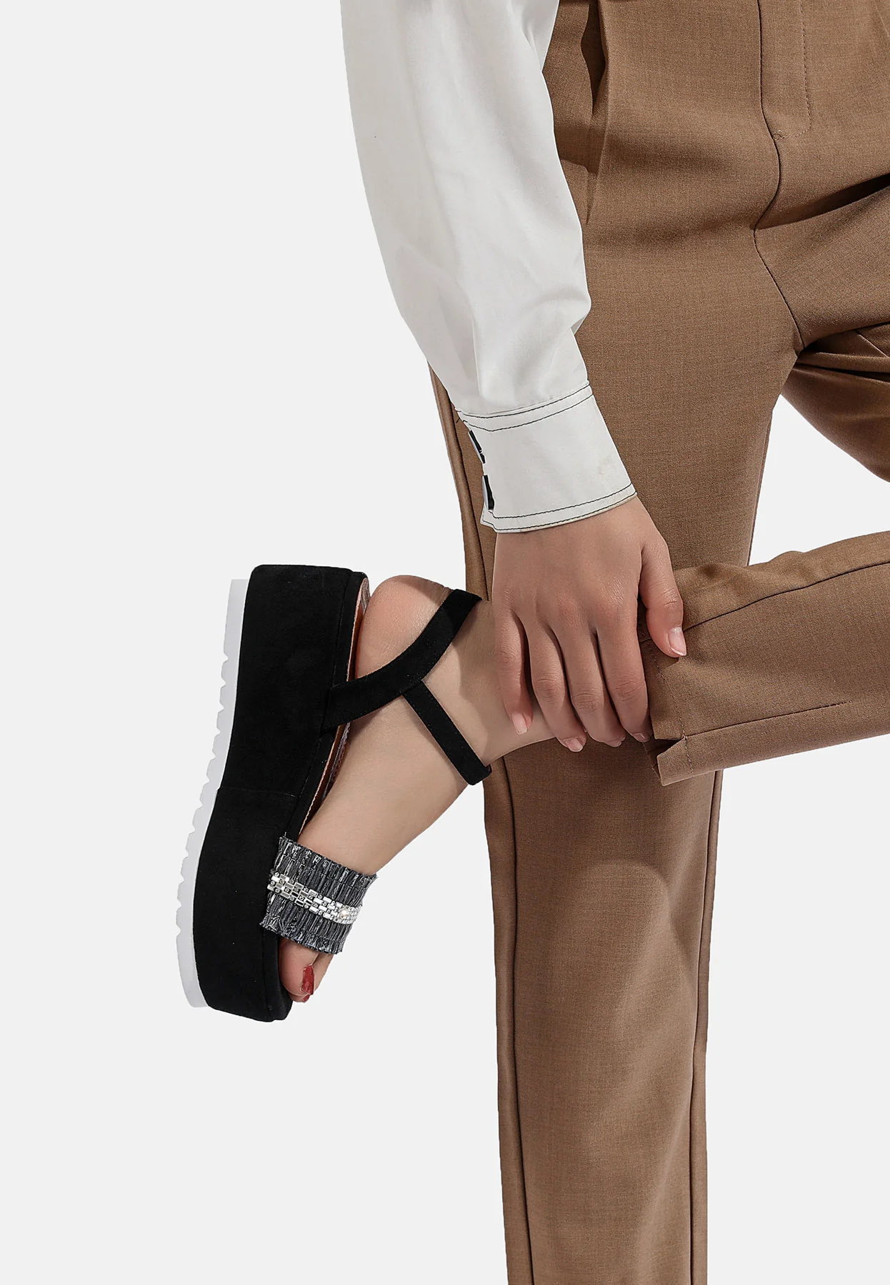 Sandali platform con fascia gioiello ZM9427 - Image 6