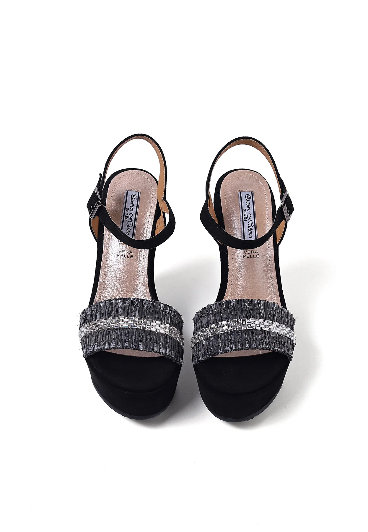 Sandali donna con zeppa alta e fascia decorata ZM9428 - Image 12