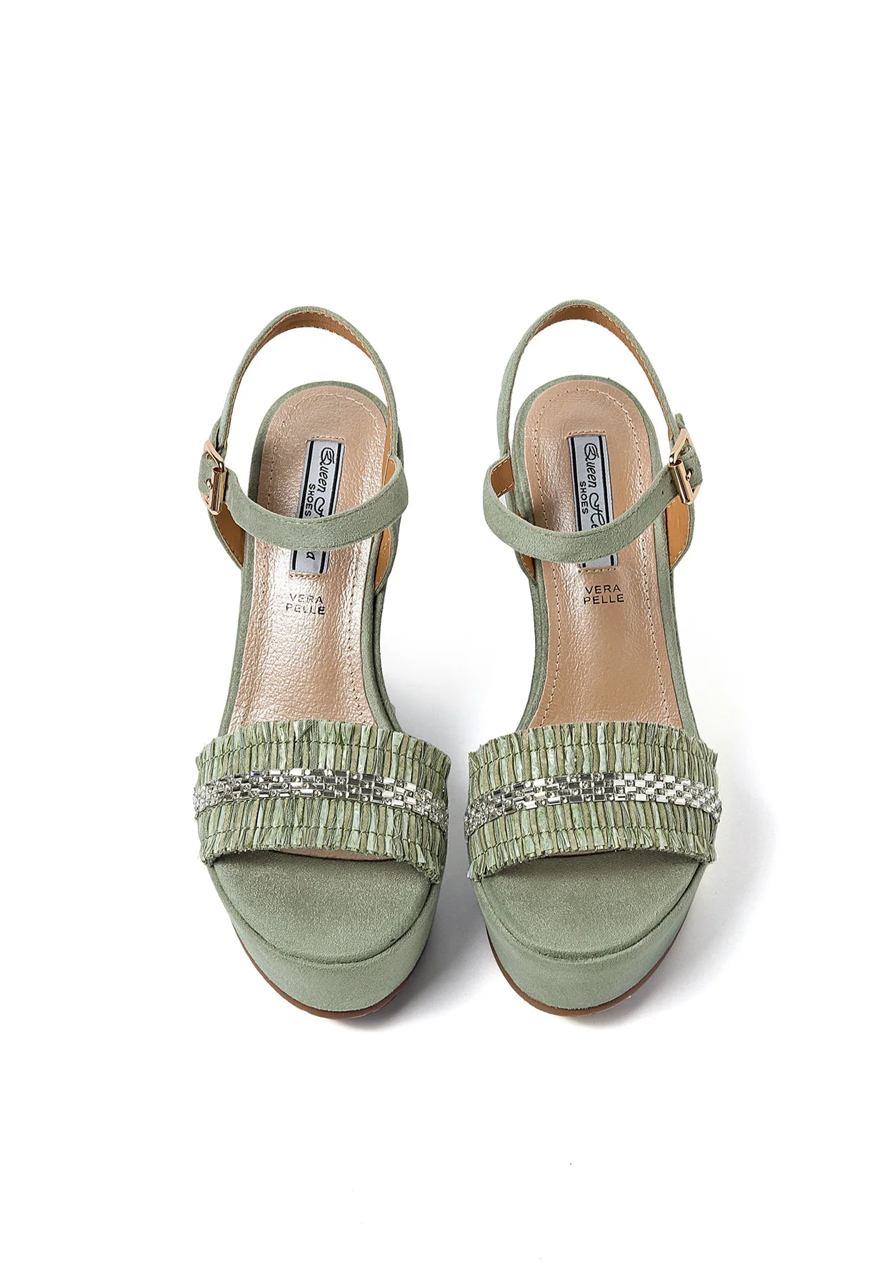 Sandali donna con zeppa alta e fascia decorata ZM9428 - Image 19