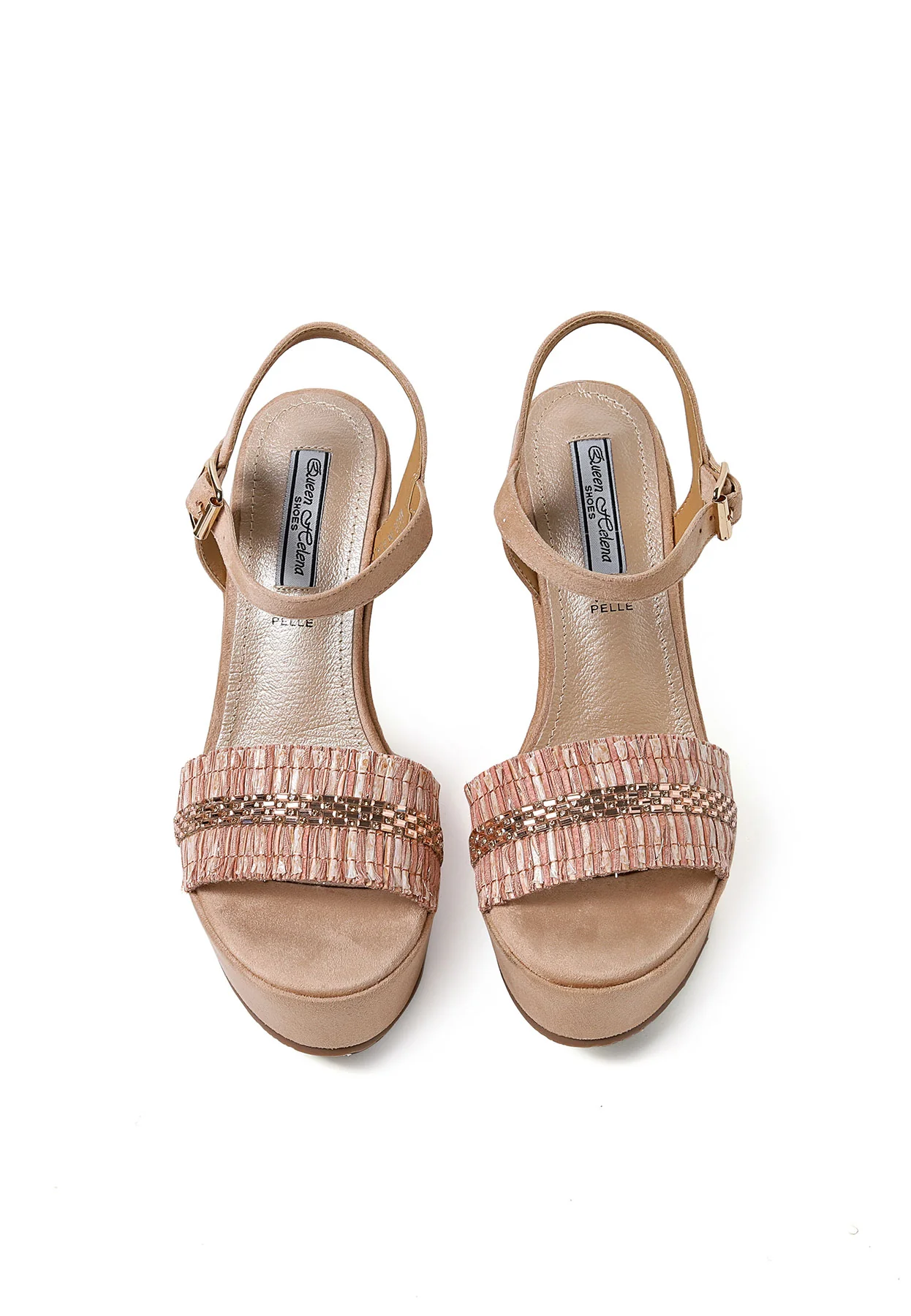 Sandali donna con zeppa alta e fascia decorata ZM9428 - Image 25